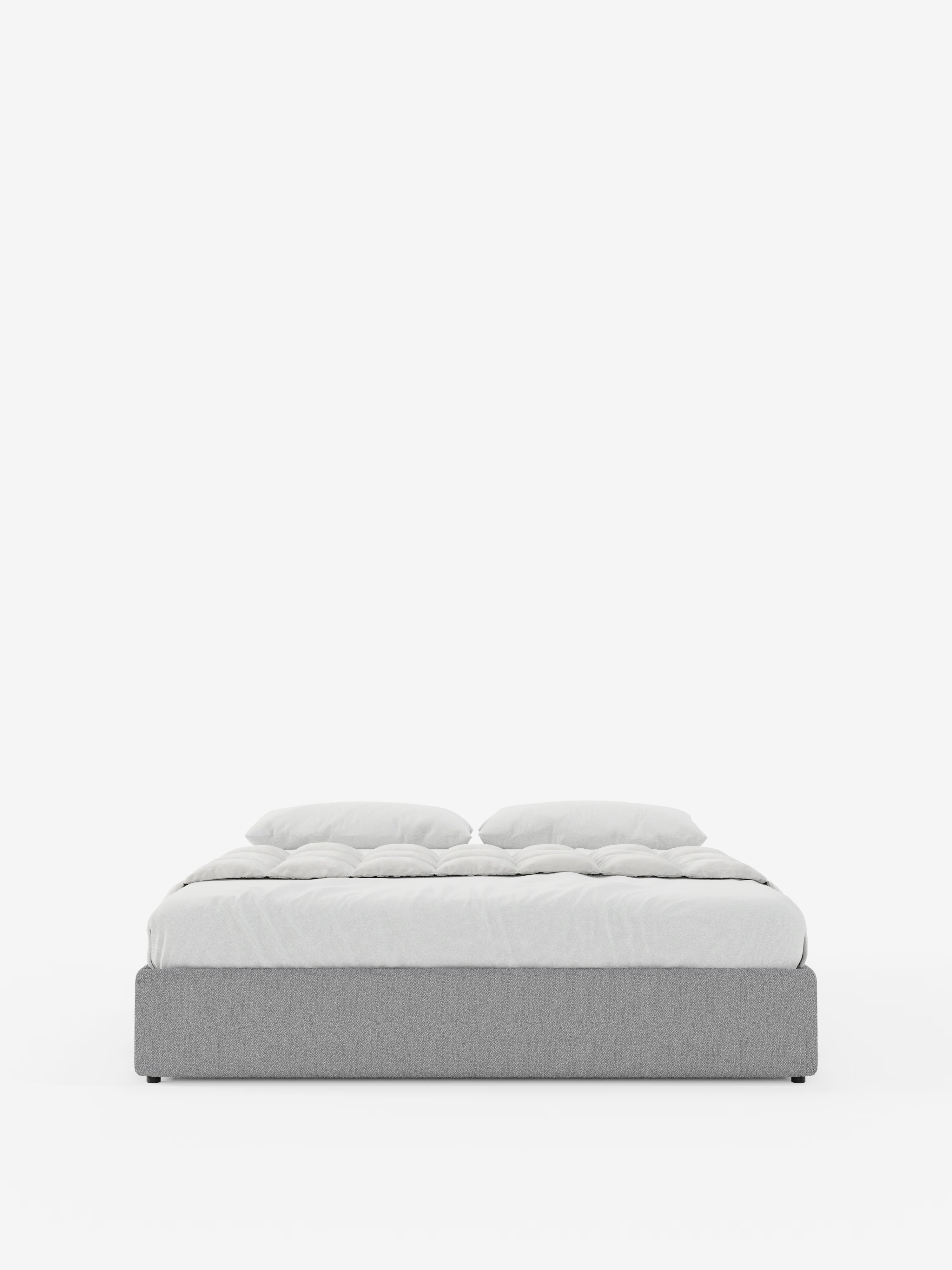 Ina Upholstered removable cover storage box spring in stain-resistant waterproof cotton-effect fabric