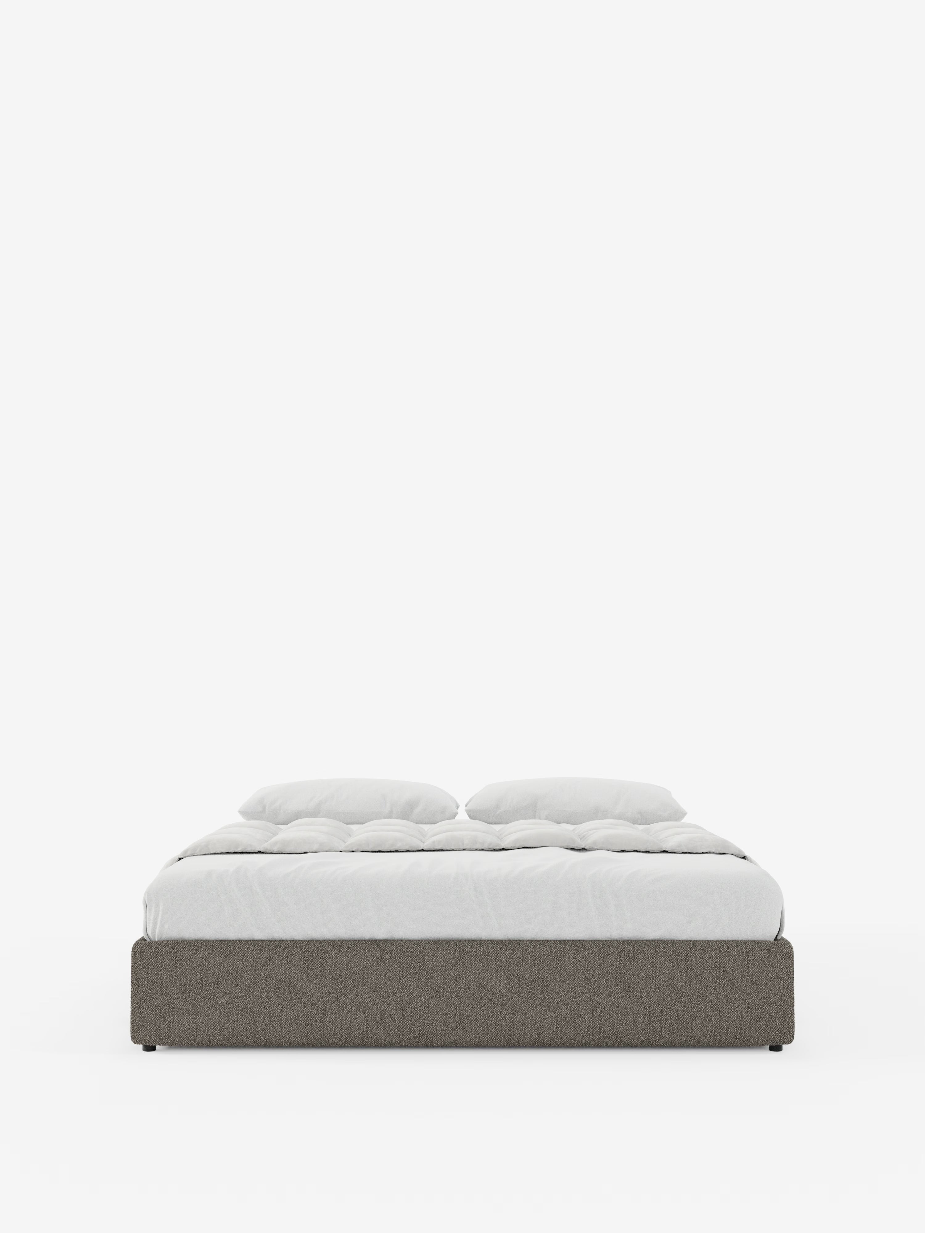 Ina Upholstered removable cover storage box spring in stain-resistant waterproof cotton-effect fabric