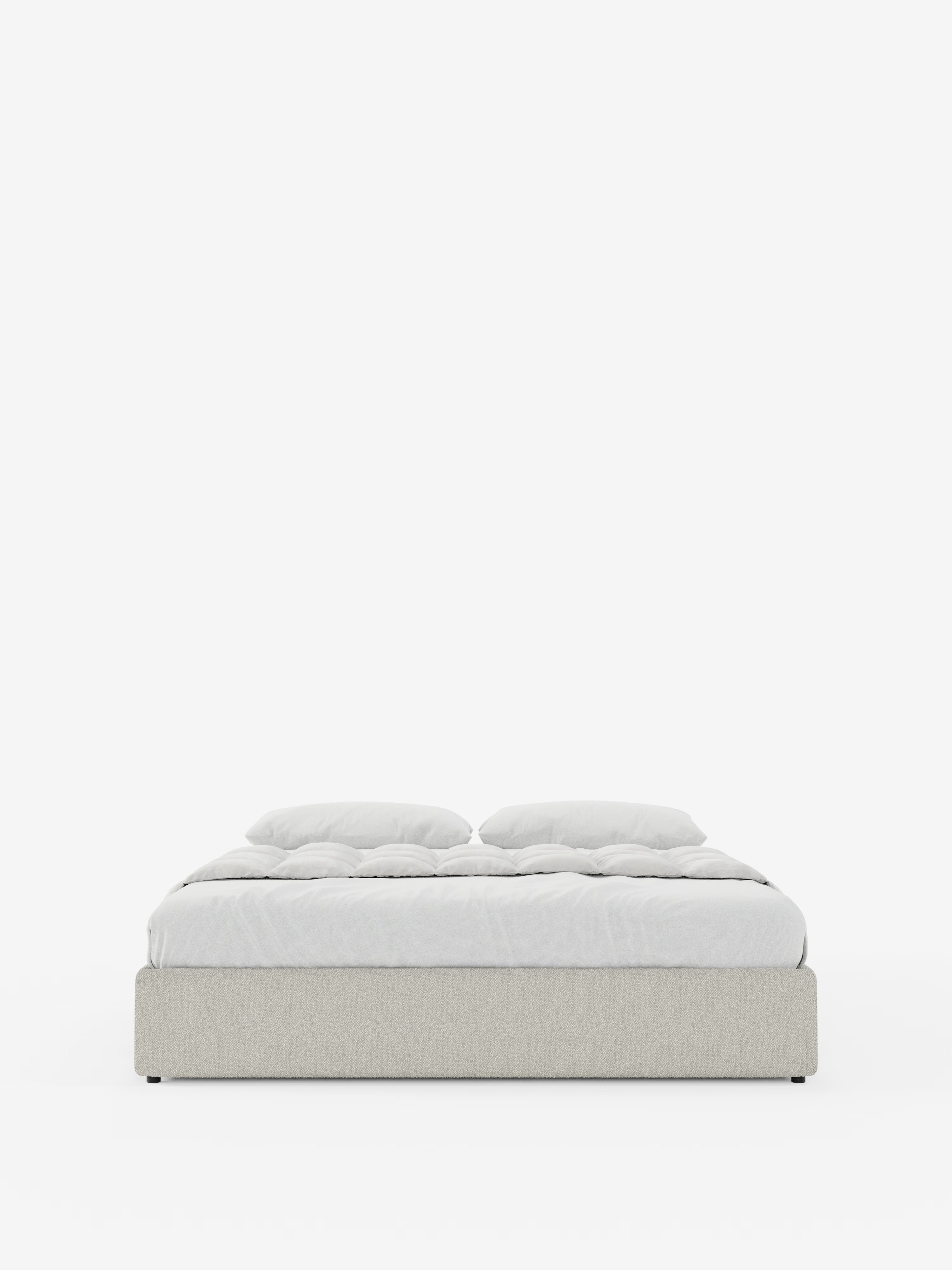 Ina Upholstered removable cover storage box spring in stain-resistant waterproof cotton-effect fabric