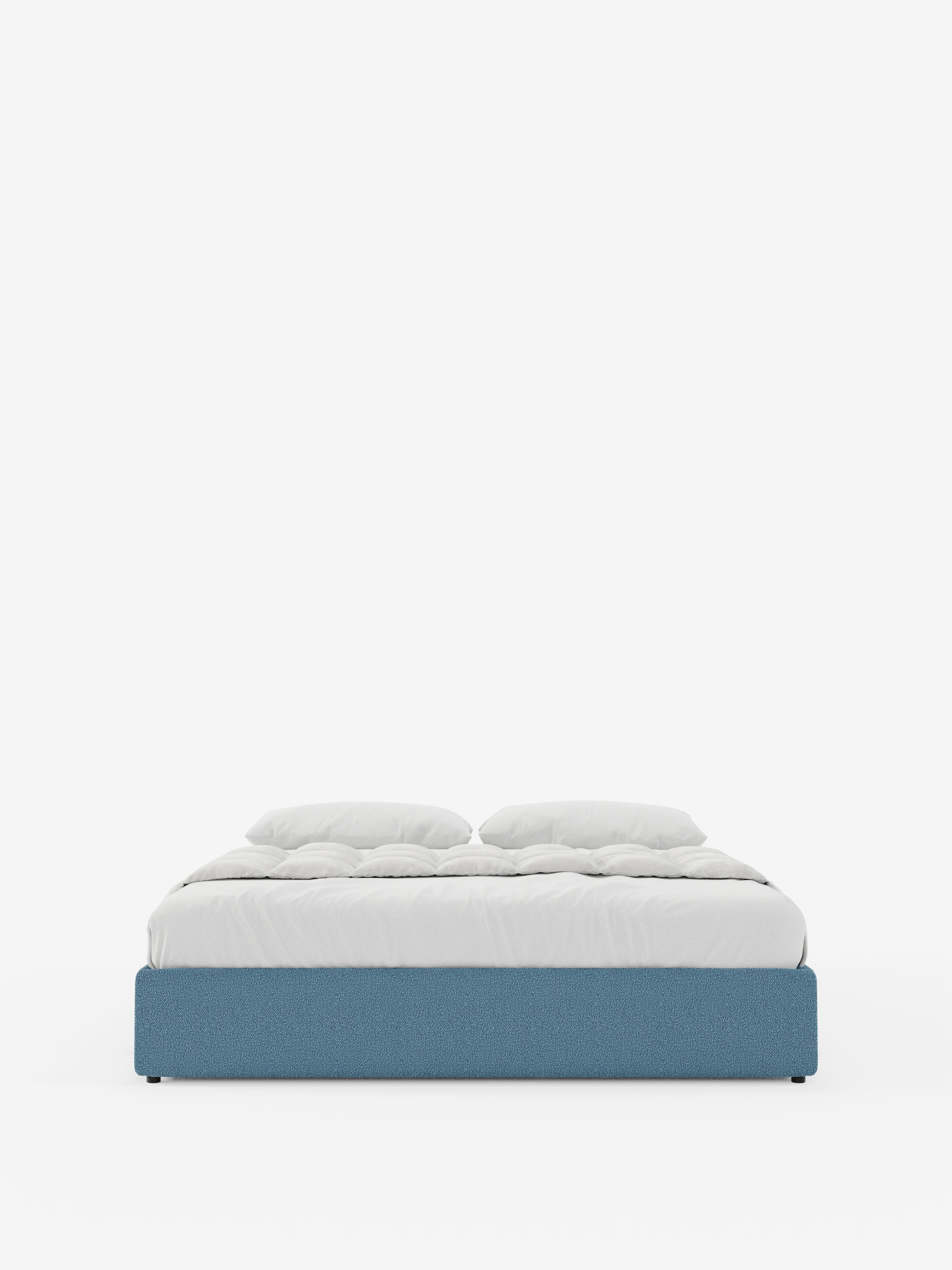 Ina Upholstered removable cover storage box spring in stain-resistant waterproof cotton-effect fabric