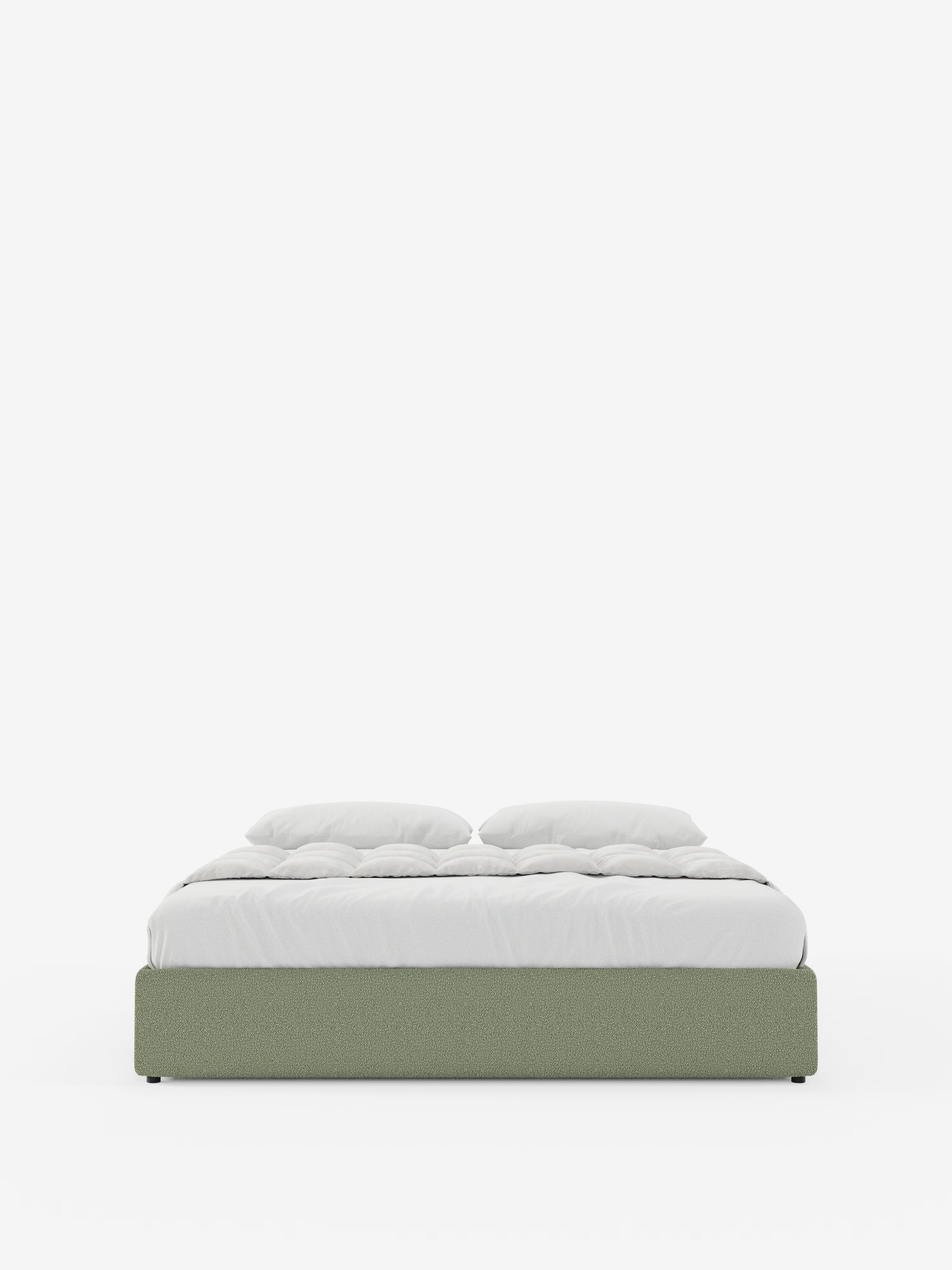 Ina Upholstered removable cover storage box spring in stain-resistant waterproof cotton-effect fabric