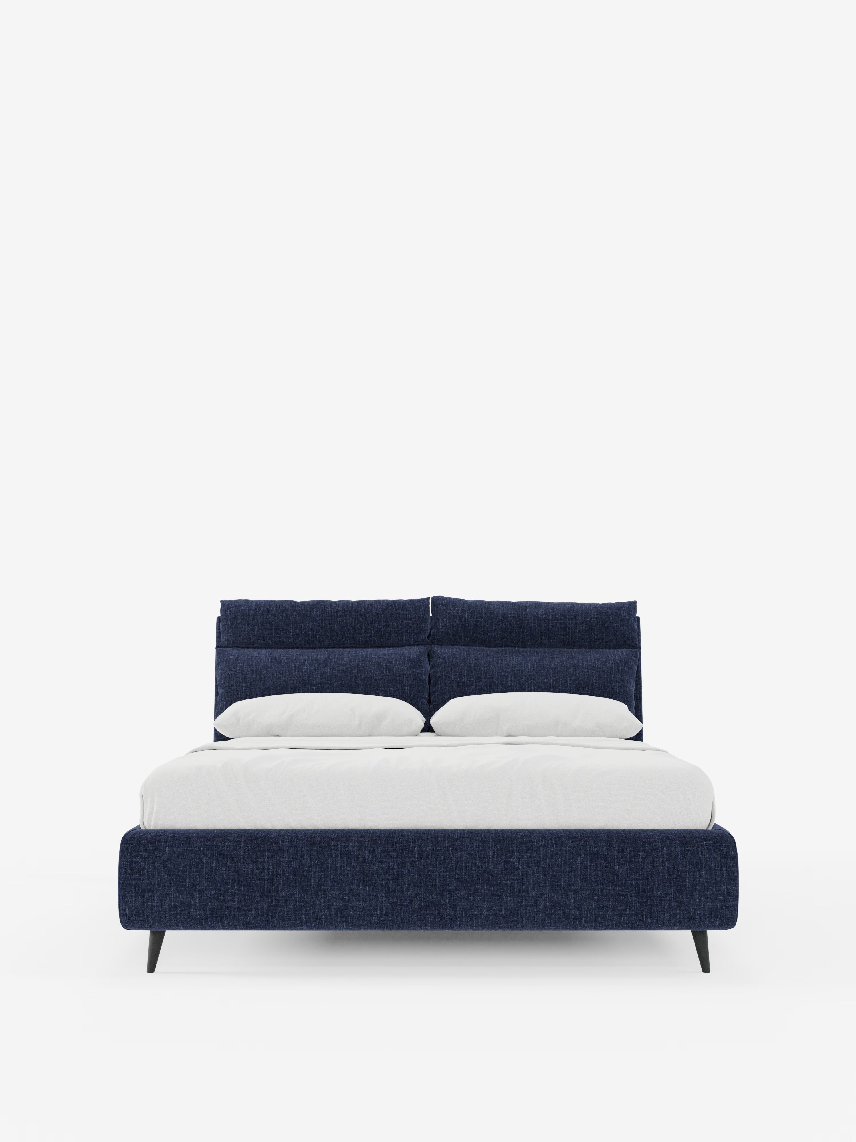 Jerry Upholstered storage bed with reclining cushions in stain-resistant chenille fabric Quick-Clean