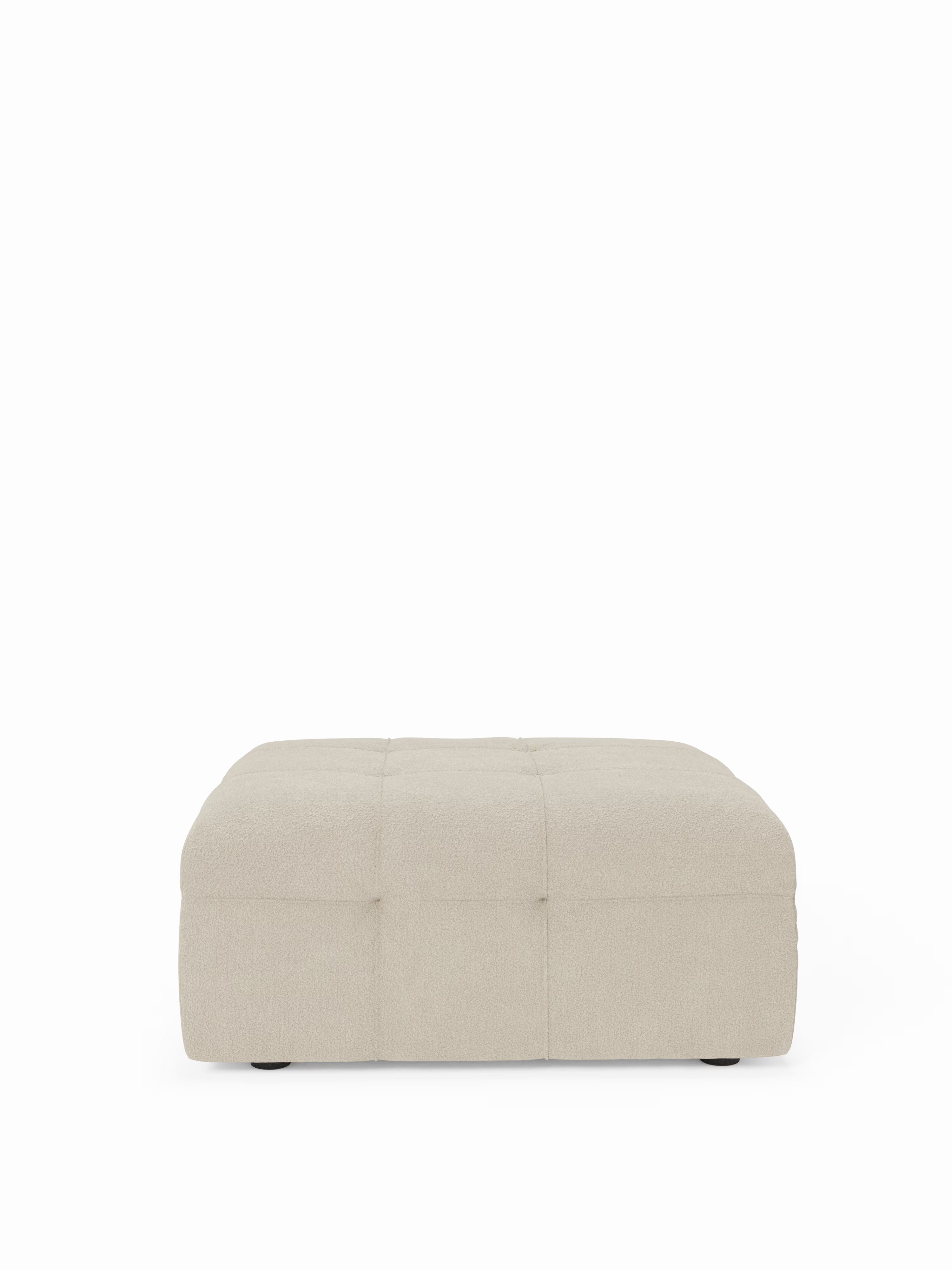 Mosaic puf moderno modular en tela bouclé antimanchas – capitoné y modular