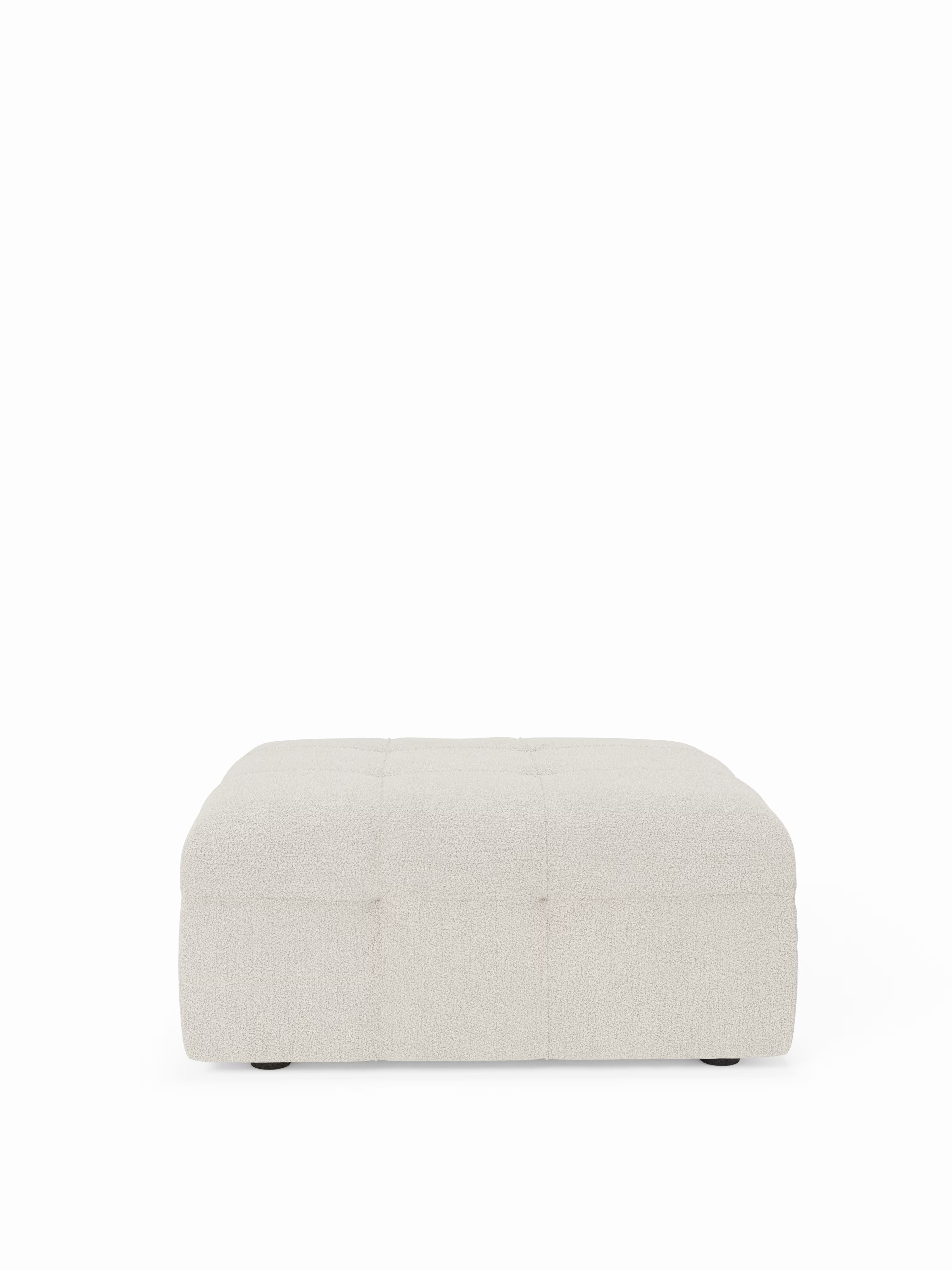Mosaic puf moderno modular en tela bouclé antimanchas – capitoné y modular