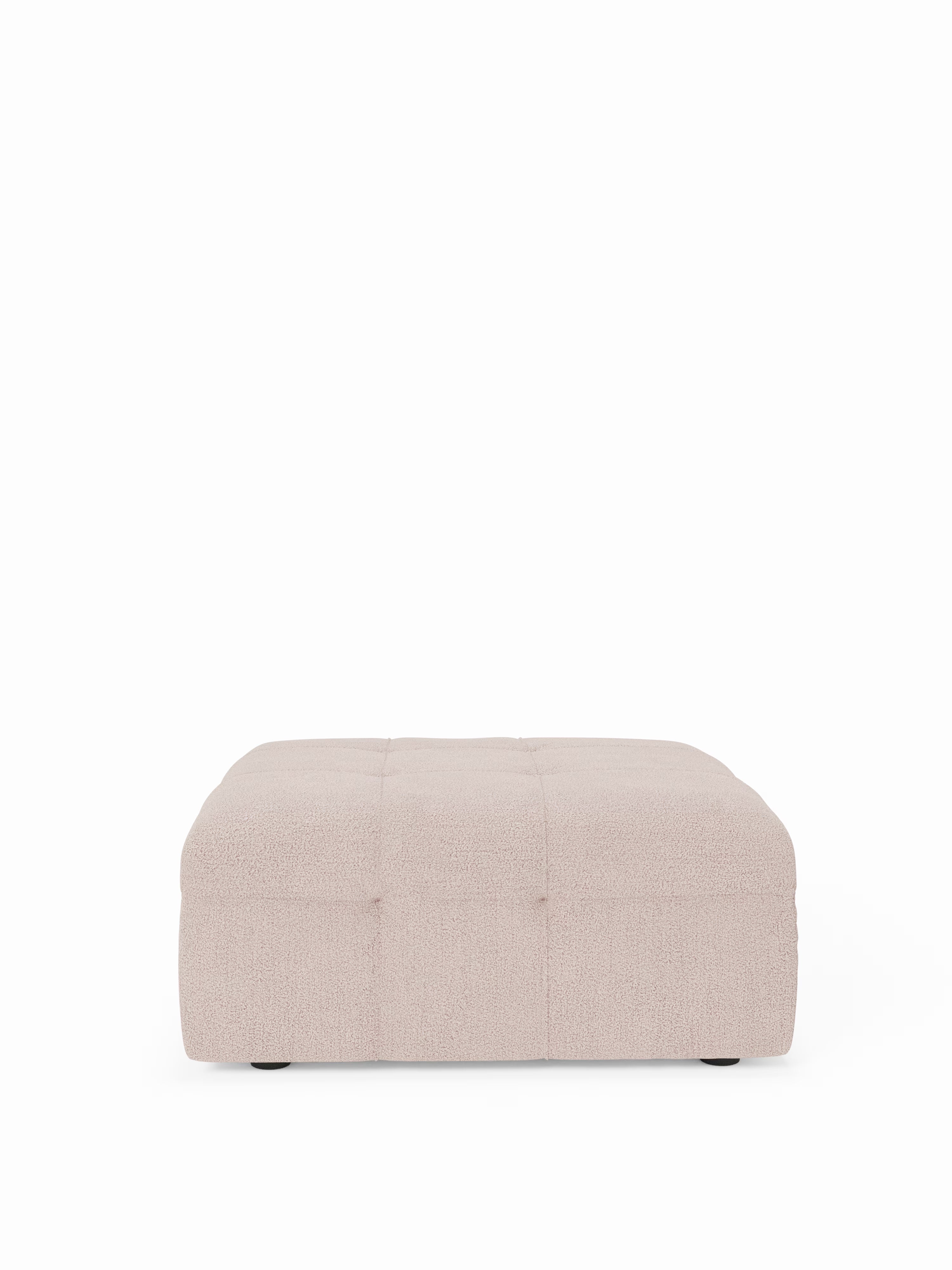 Mosaic puf moderno modular en tela bouclé antimanchas – capitoné y modular