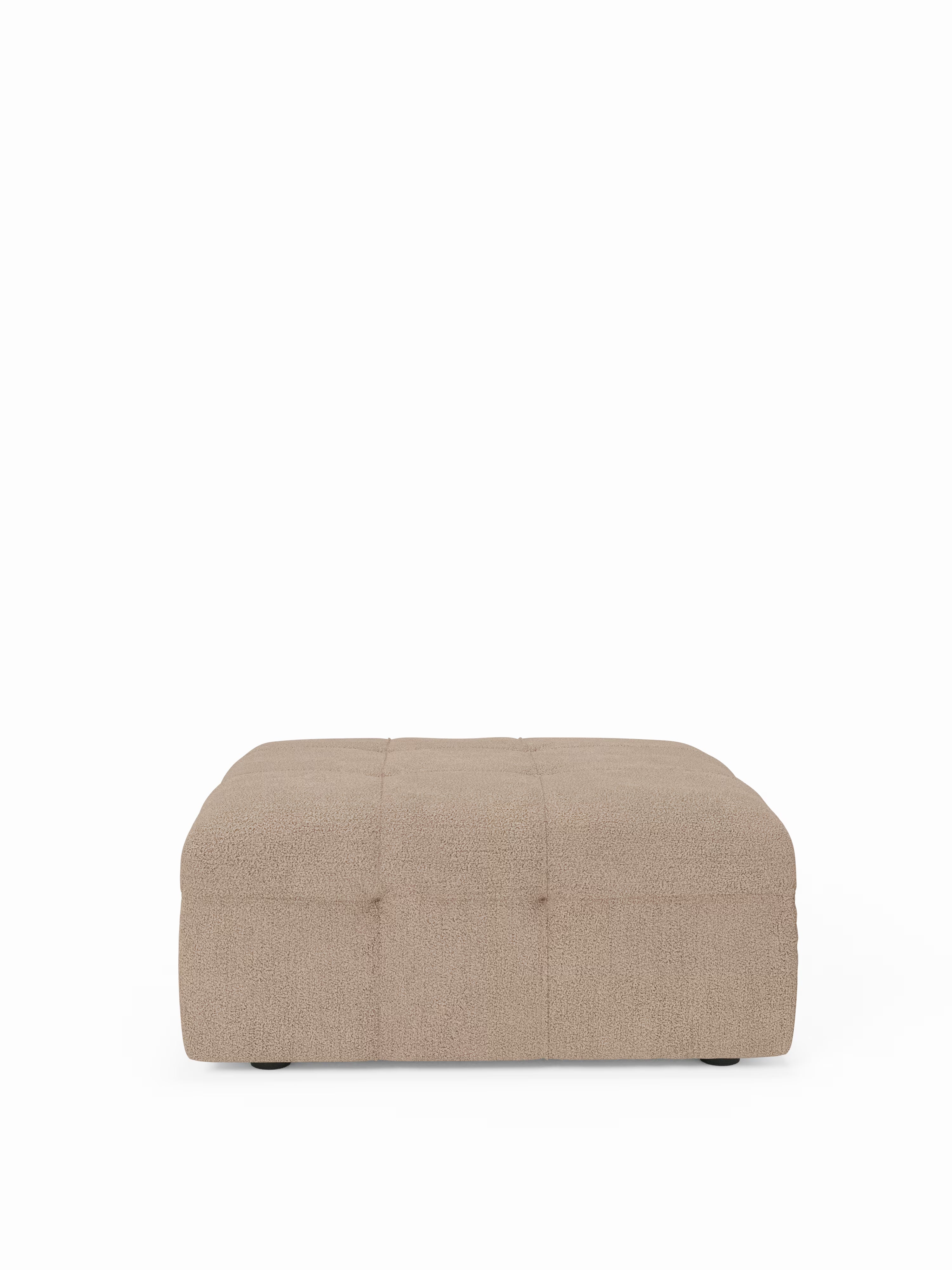Mosaic puf moderno modular en tela bouclé antimanchas – capitoné y modular
