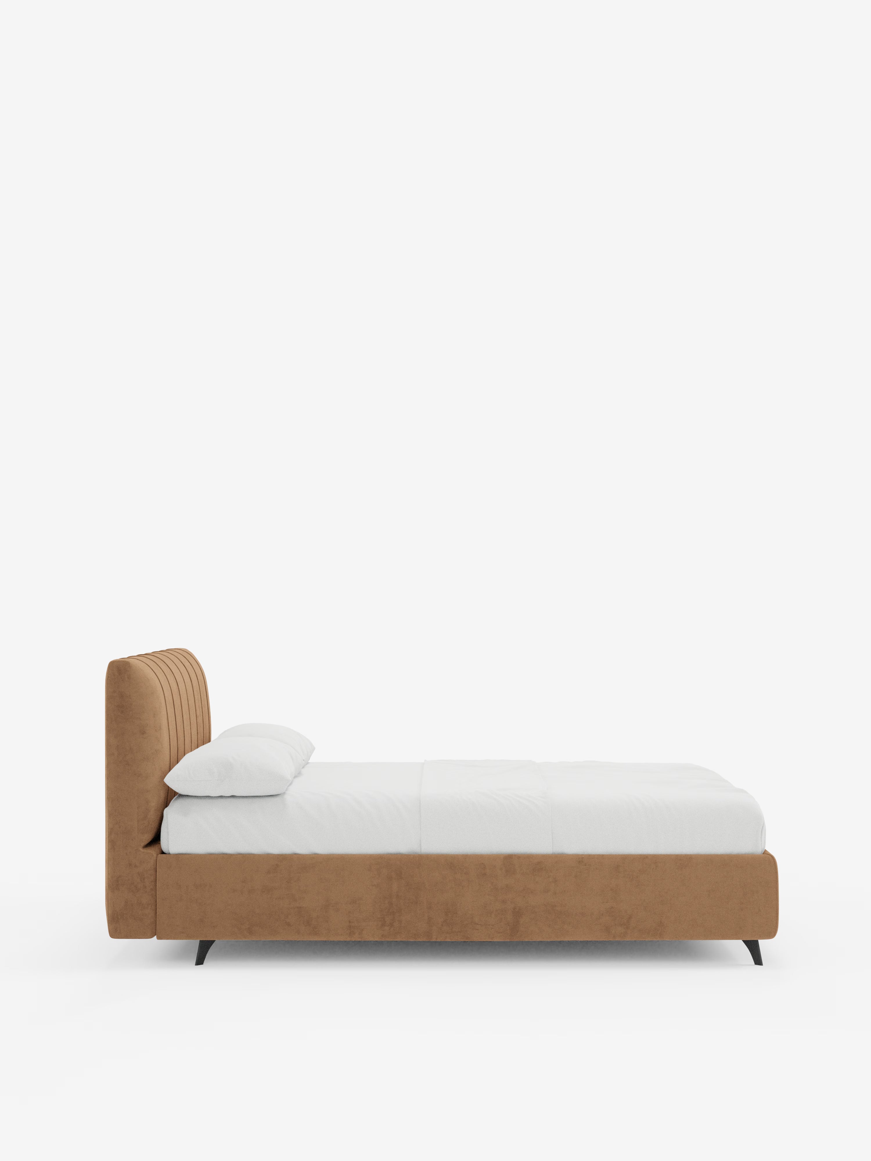 Bogart Modern double storage bed in stain-resistant microfiber, removable cover, and spacious compartment