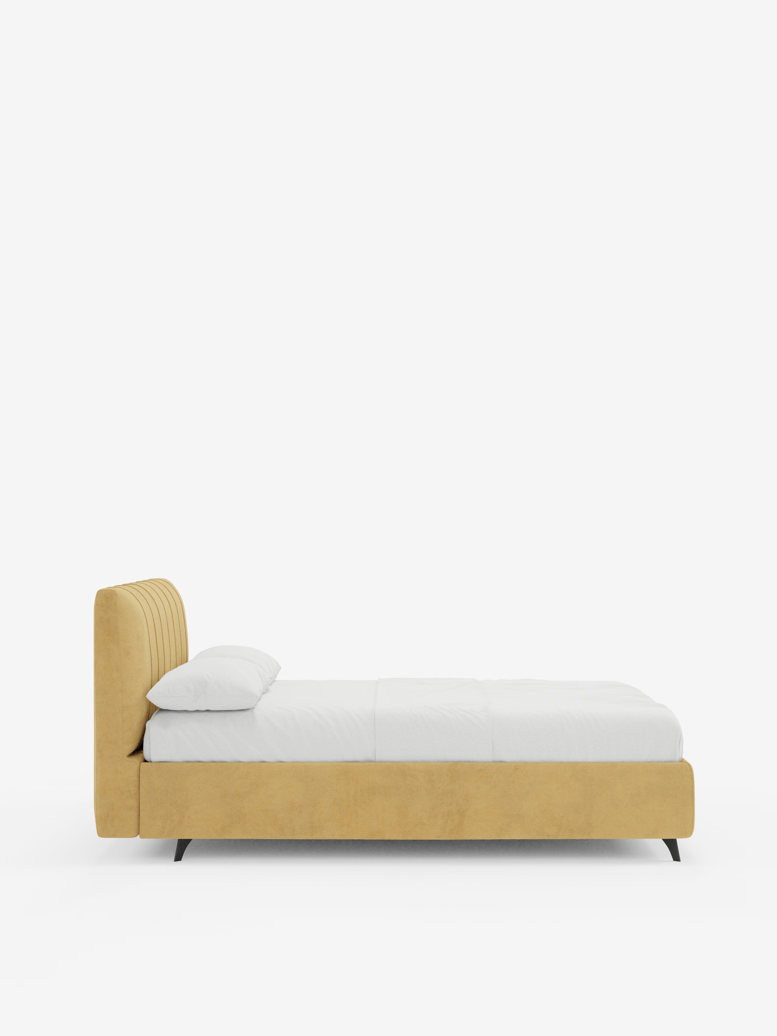 Bogart Modern double storage bed in stain-resistant microfiber, removable cover, and spacious compartment