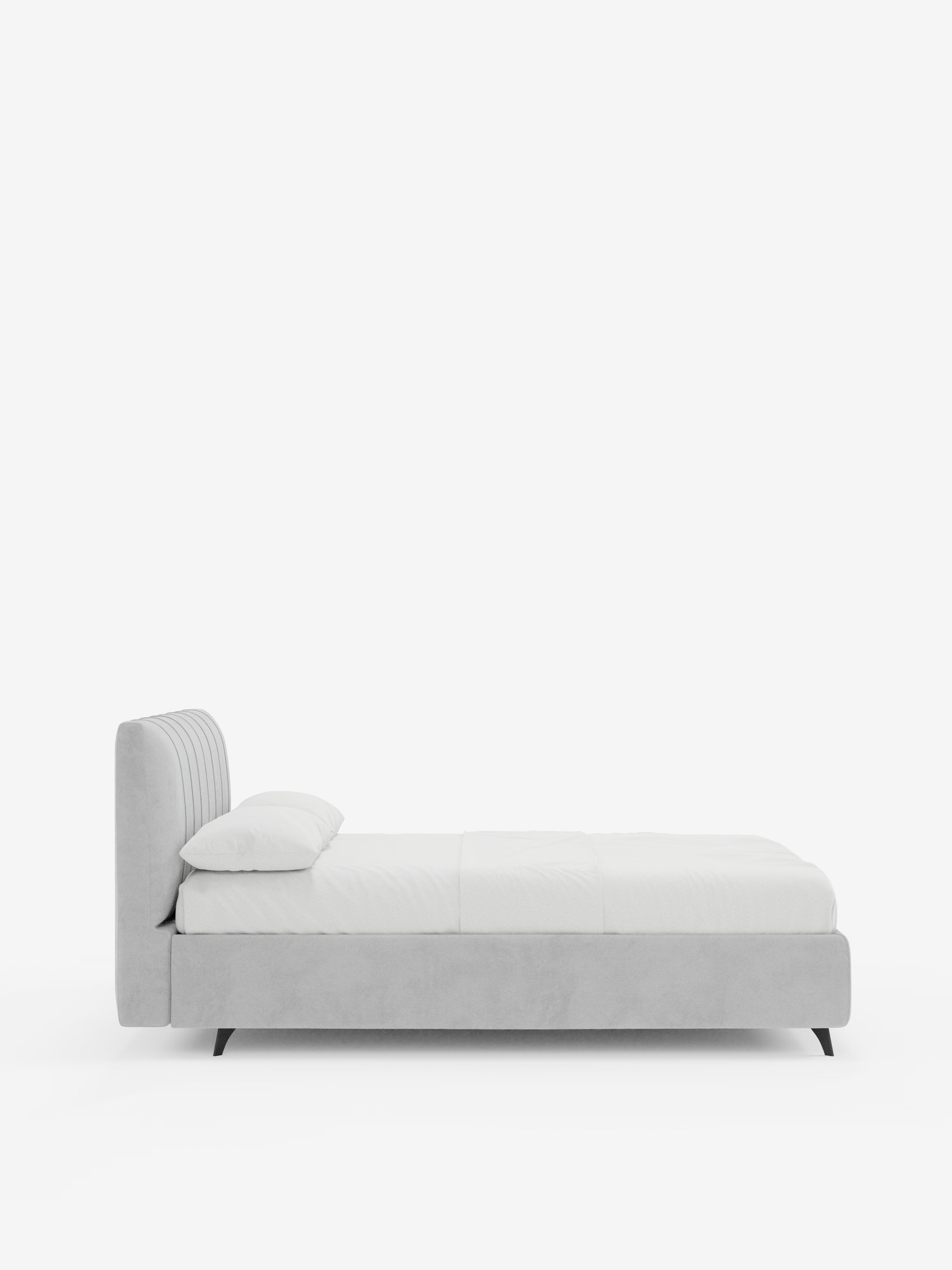 Bogart Modern double storage bed in stain-resistant microfiber, removable cover, and spacious compartment