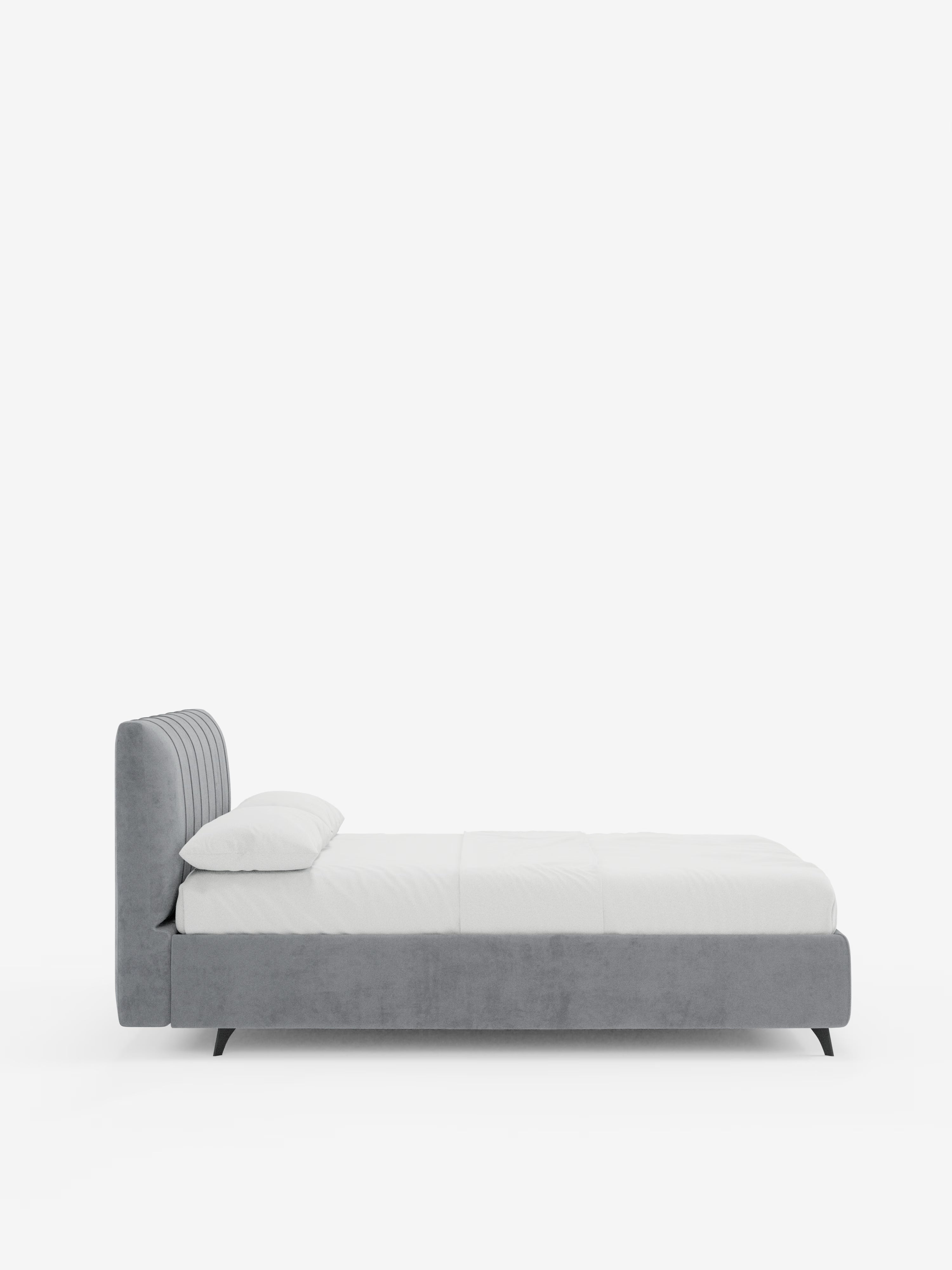 Bogart Modern double storage bed in stain-resistant microfiber, removable cover, and spacious compartment