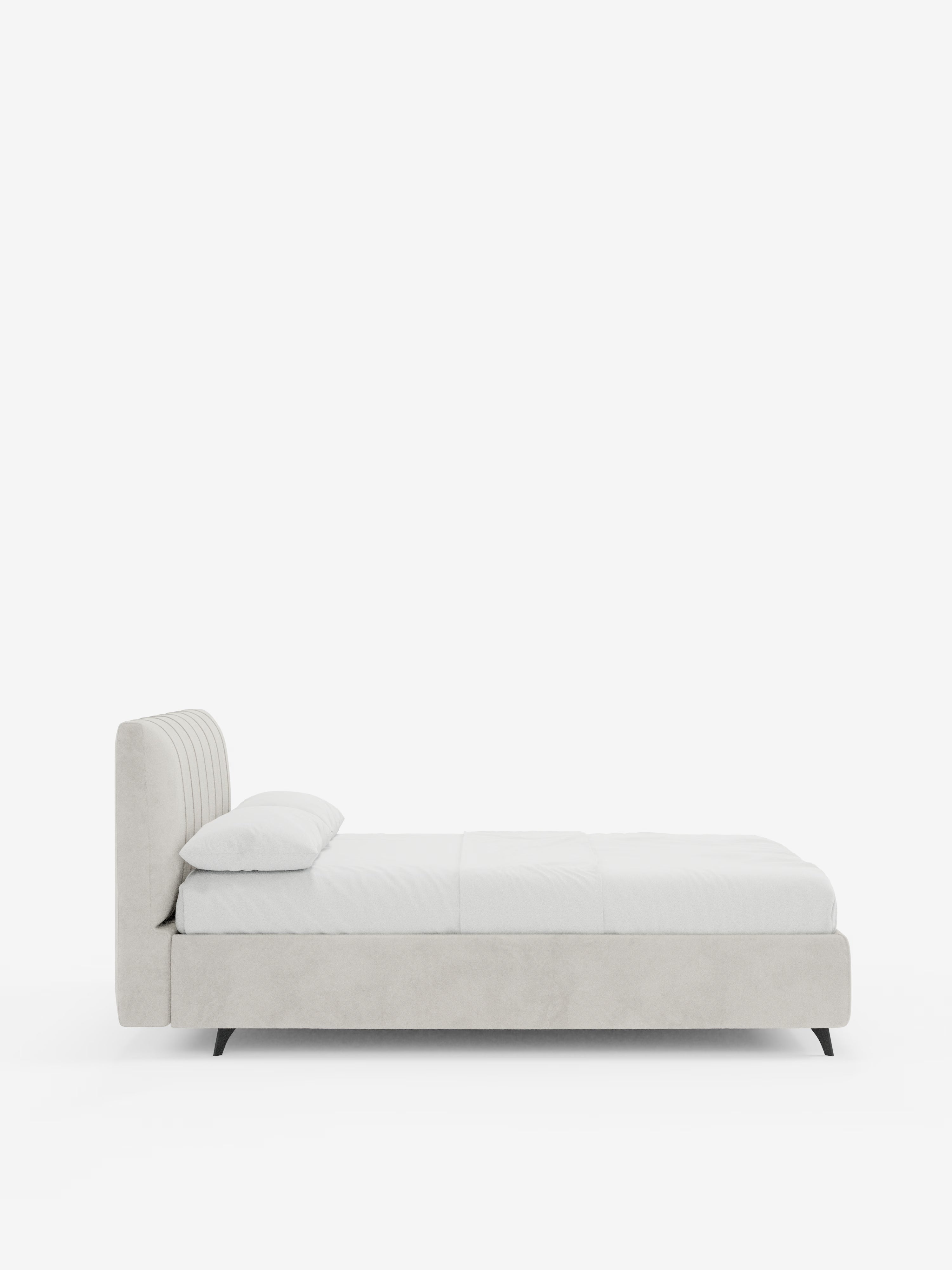 Bogart Modern double storage bed in stain-resistant microfiber, removable cover, and spacious compartment