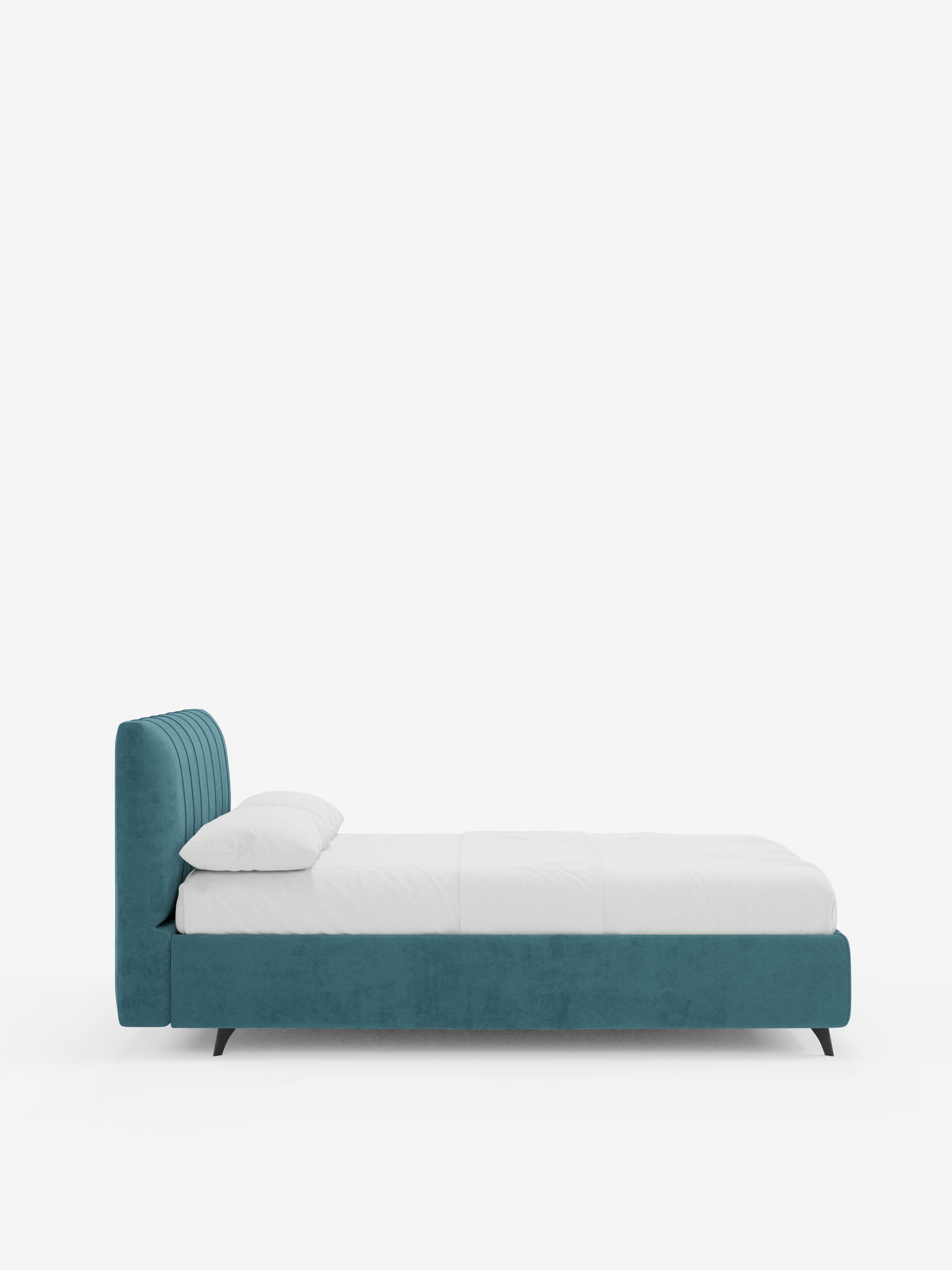 Bogart Modern double storage bed in stain-resistant microfiber, removable cover, and spacious compartment