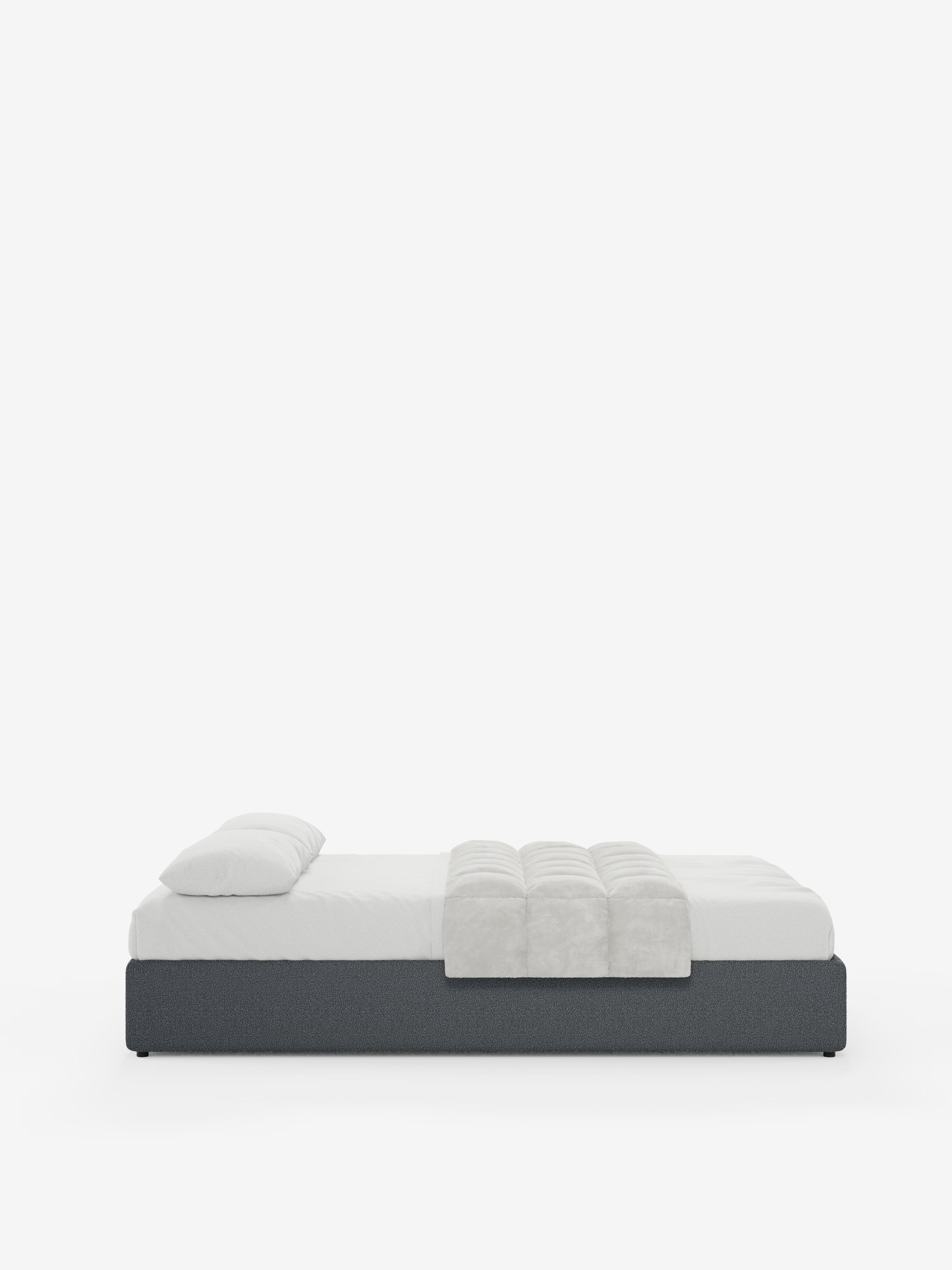 Ina Upholstered removable cover storage box spring in stain-resistant waterproof cotton-effect fabric