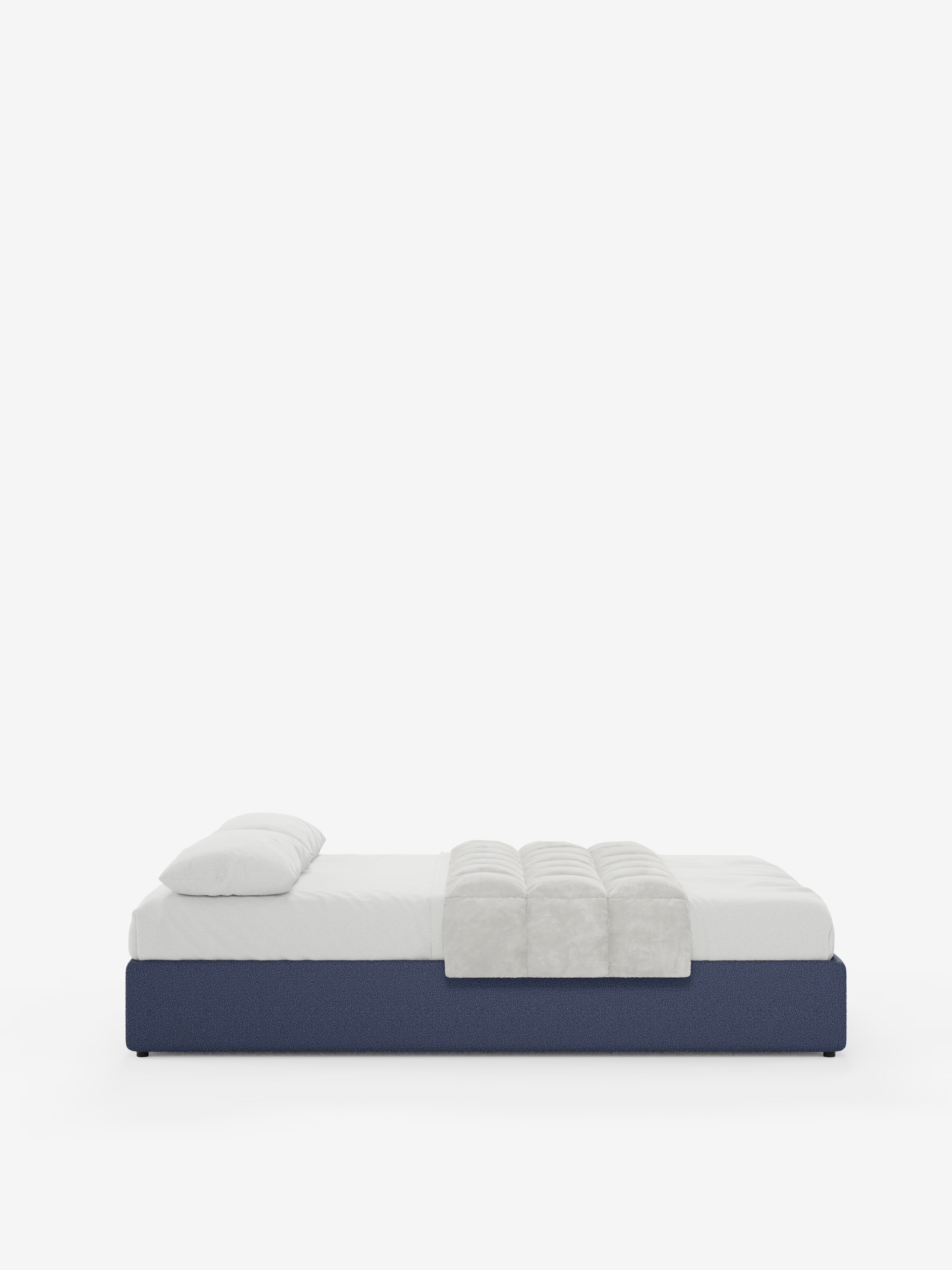 Ina Upholstered removable cover storage box spring in stain-resistant waterproof cotton-effect fabric