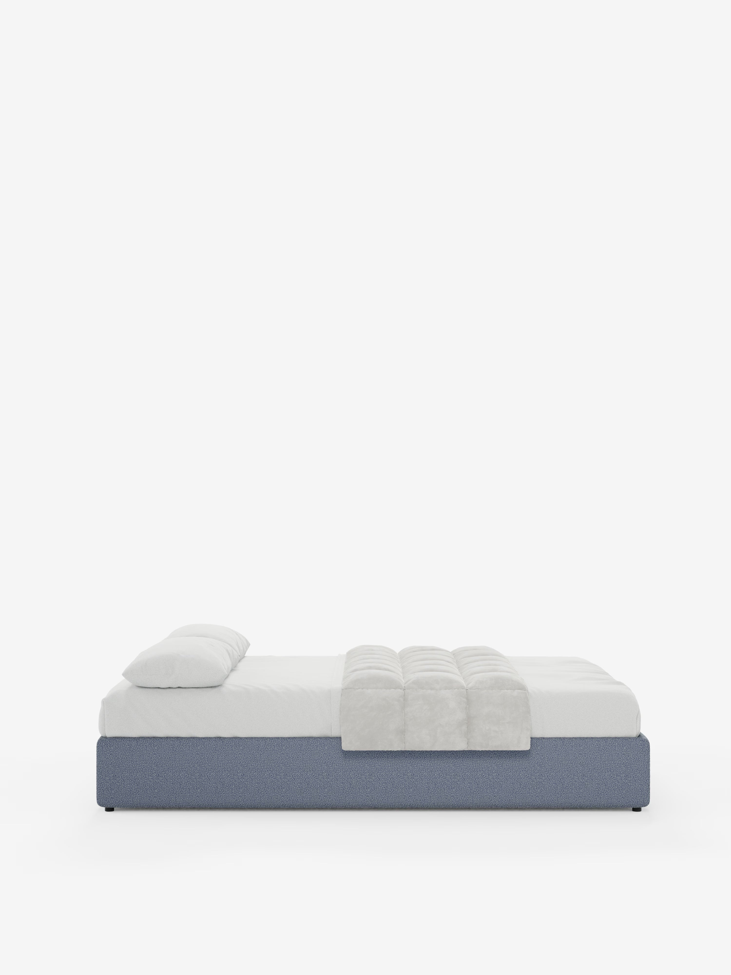 Ina Upholstered removable cover storage box spring in stain-resistant waterproof cotton-effect fabric