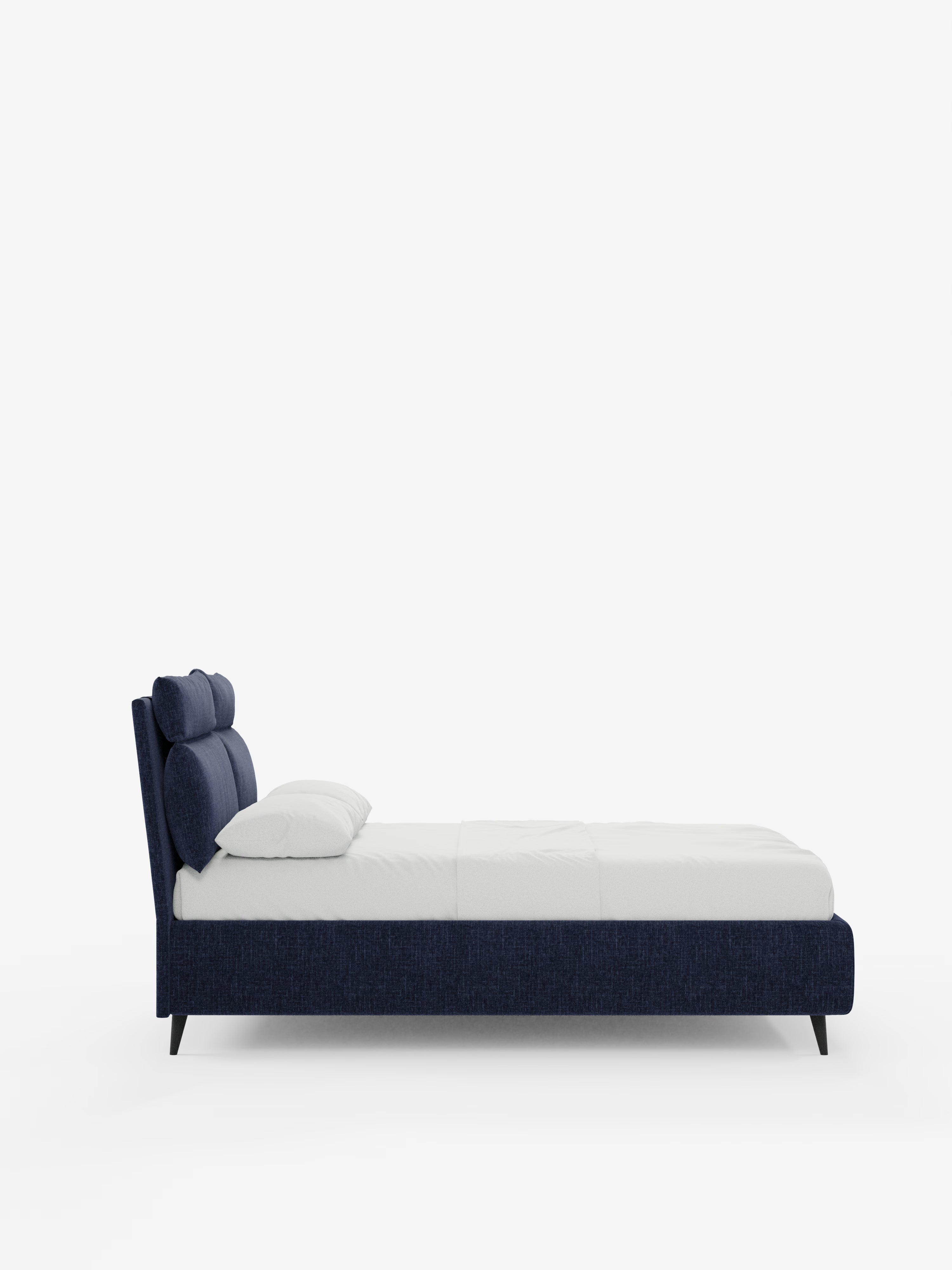 Jerry Upholstered storage bed with reclining cushions in stain-resistant chenille fabric Quick-Clean