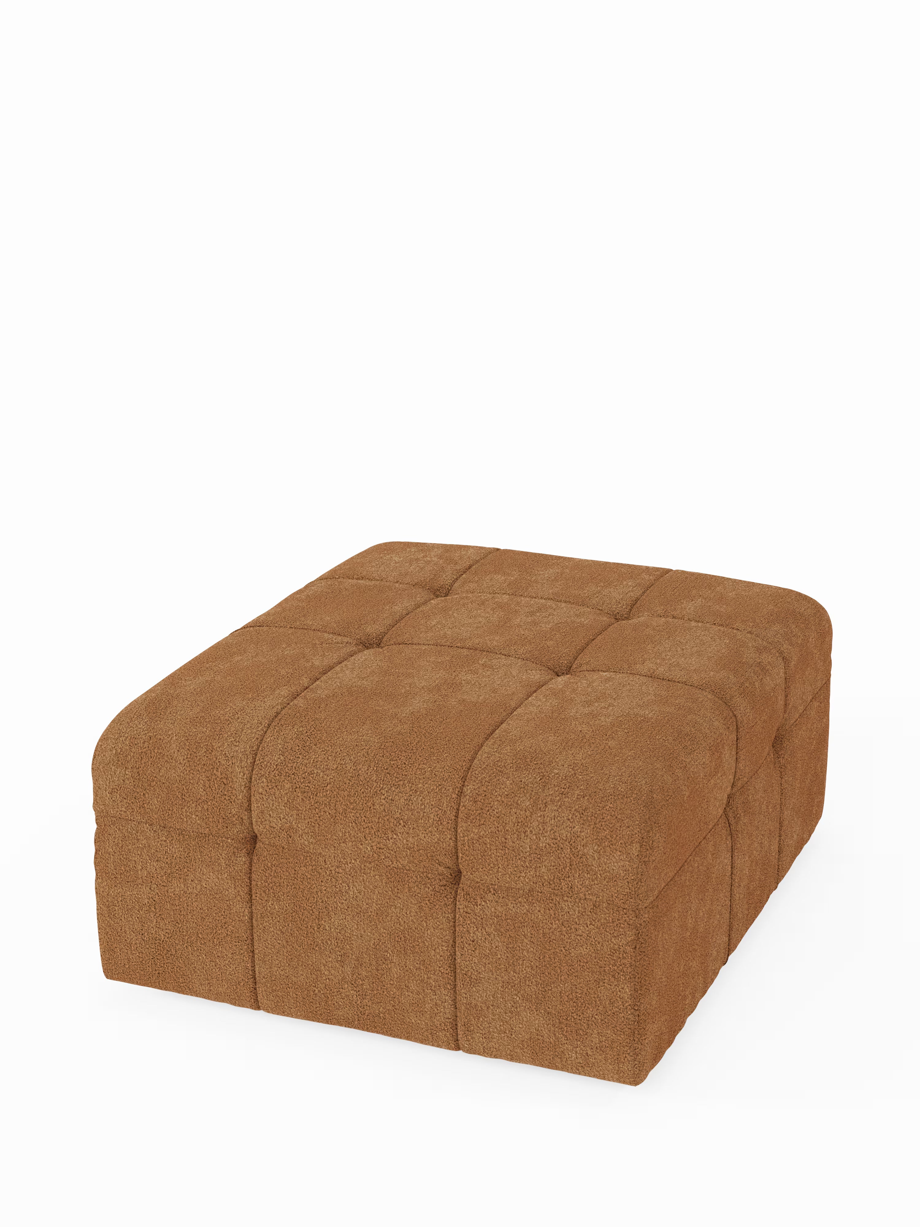 Mosaic puf moderno modular en tela bouclé antimanchas – capitoné y modular