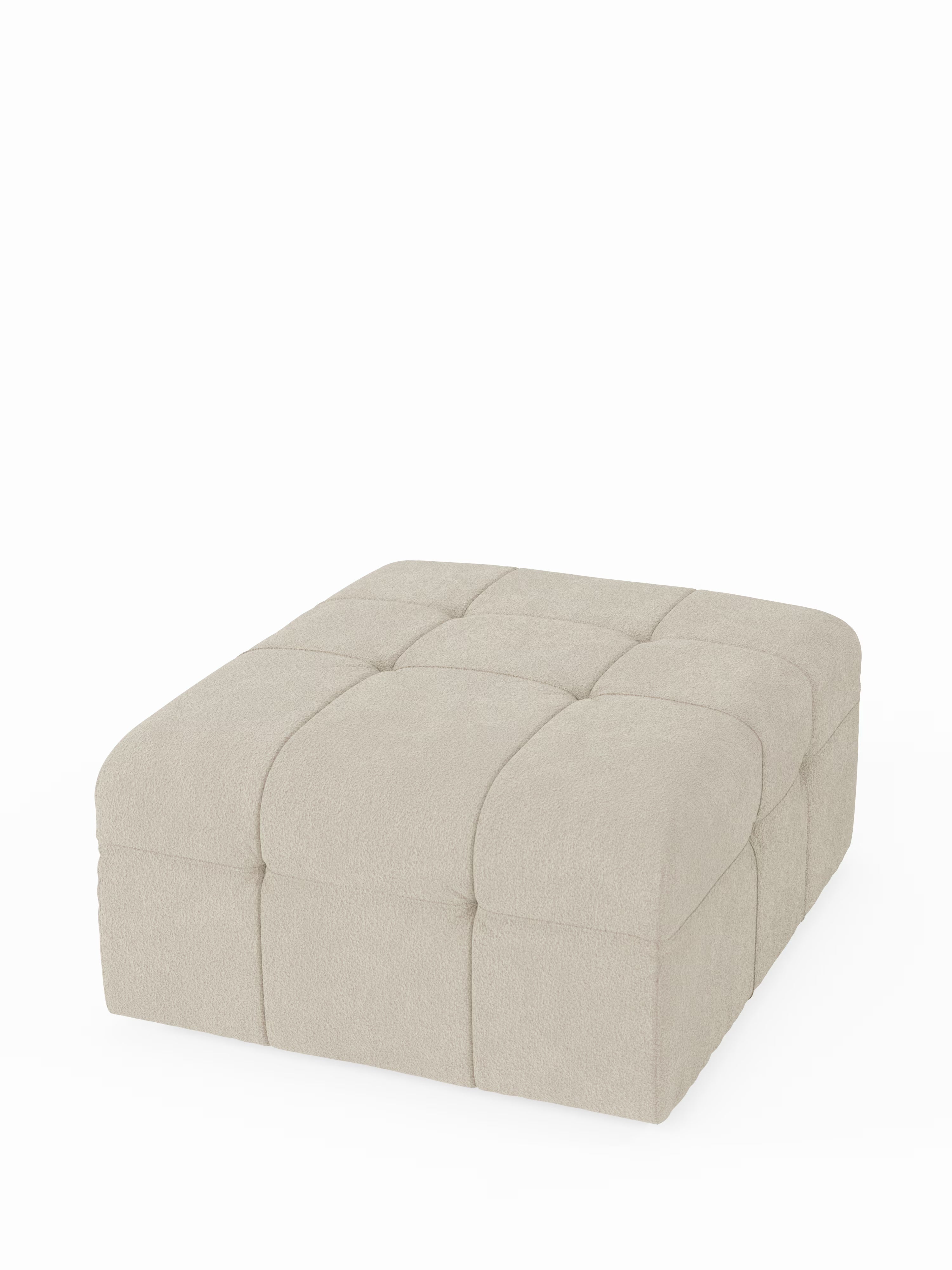 Mosaic puf moderno modular en tela bouclé antimanchas – capitoné y modular