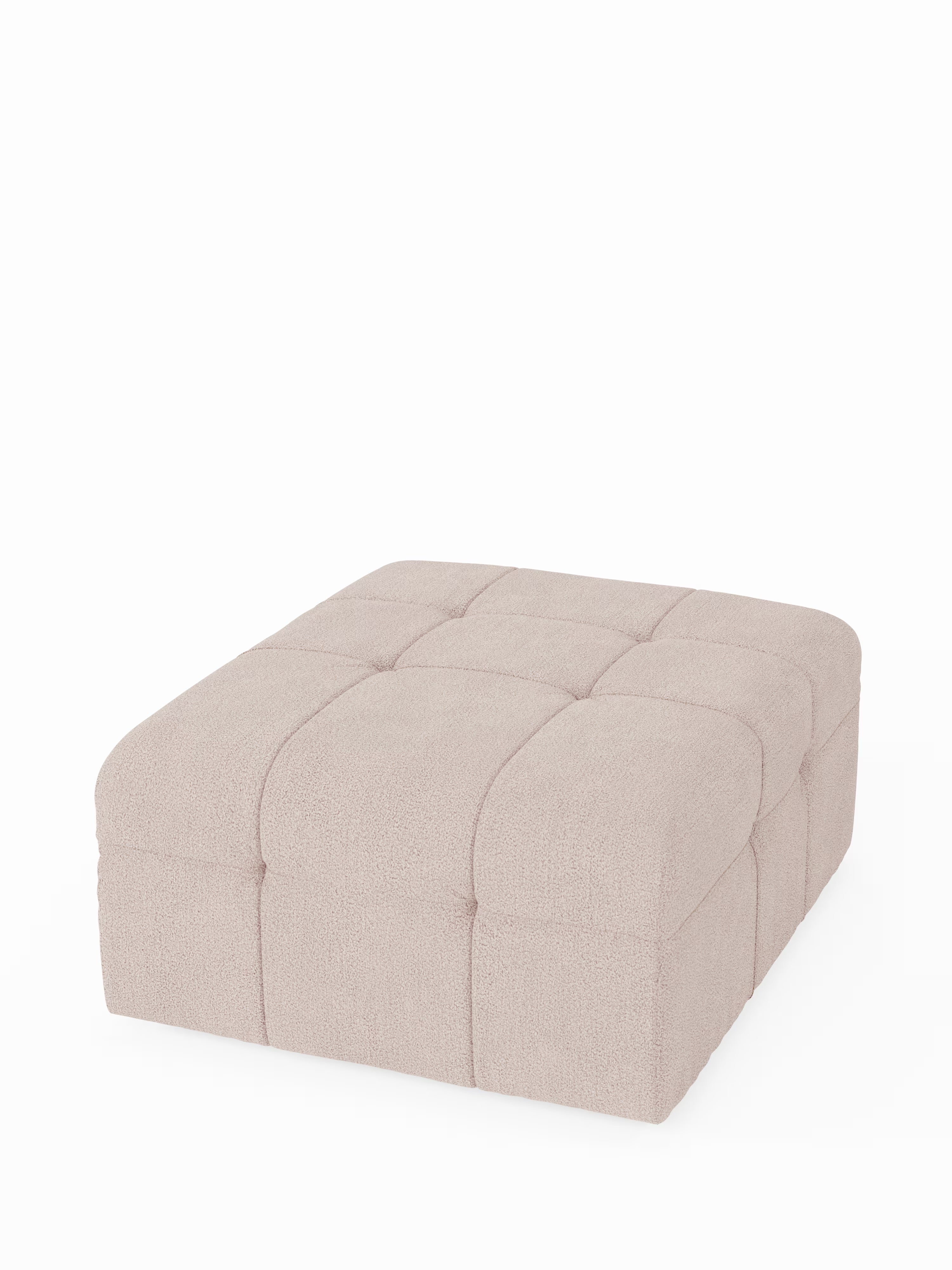 Mosaic puf moderno modular en tela bouclé antimanchas – capitoné y modular