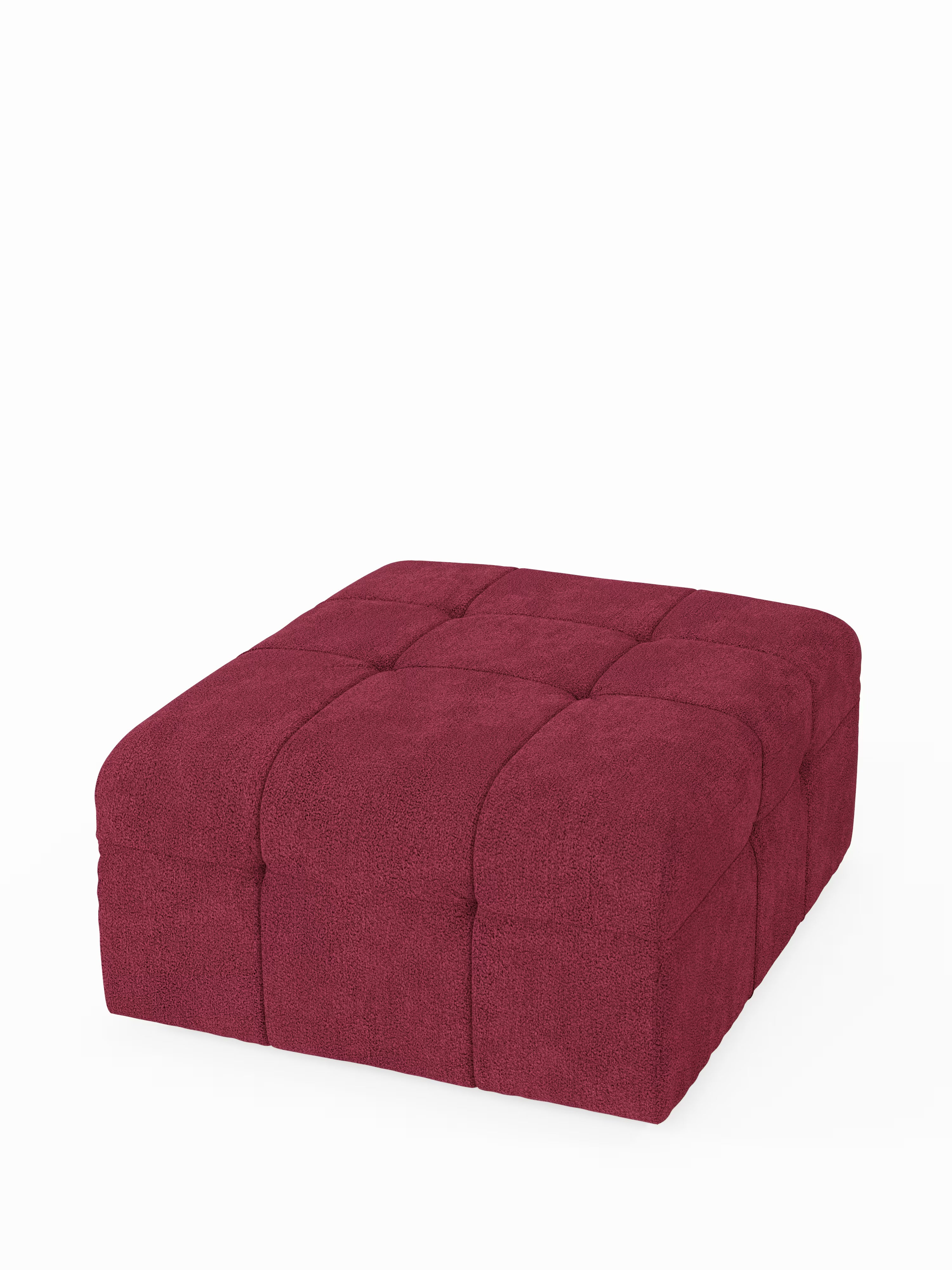 Mosaic puf moderno modular en tela bouclé antimanchas – capitoné y modular