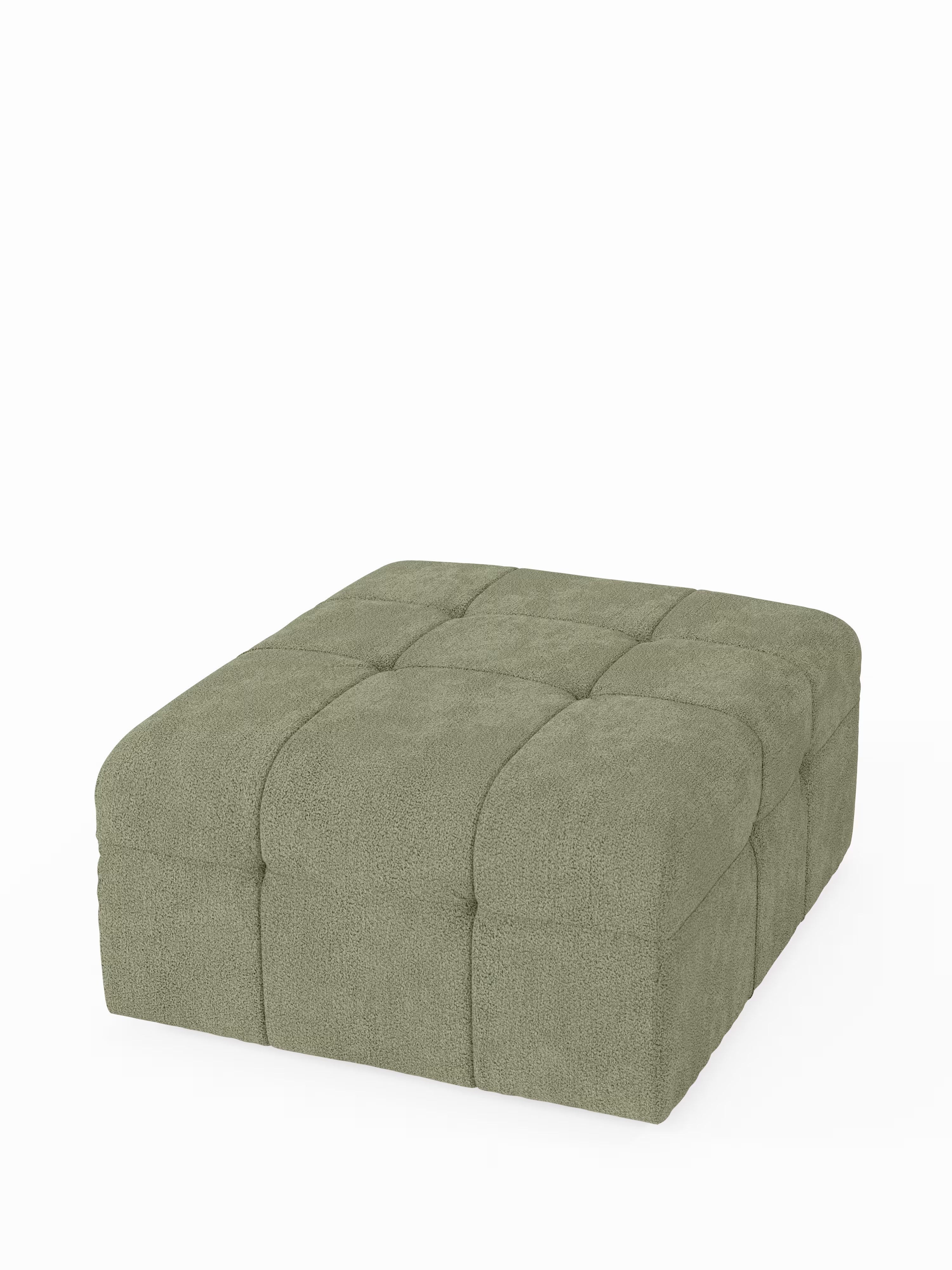 Mosaic puf moderno modular en tela bouclé antimanchas – capitoné y modular