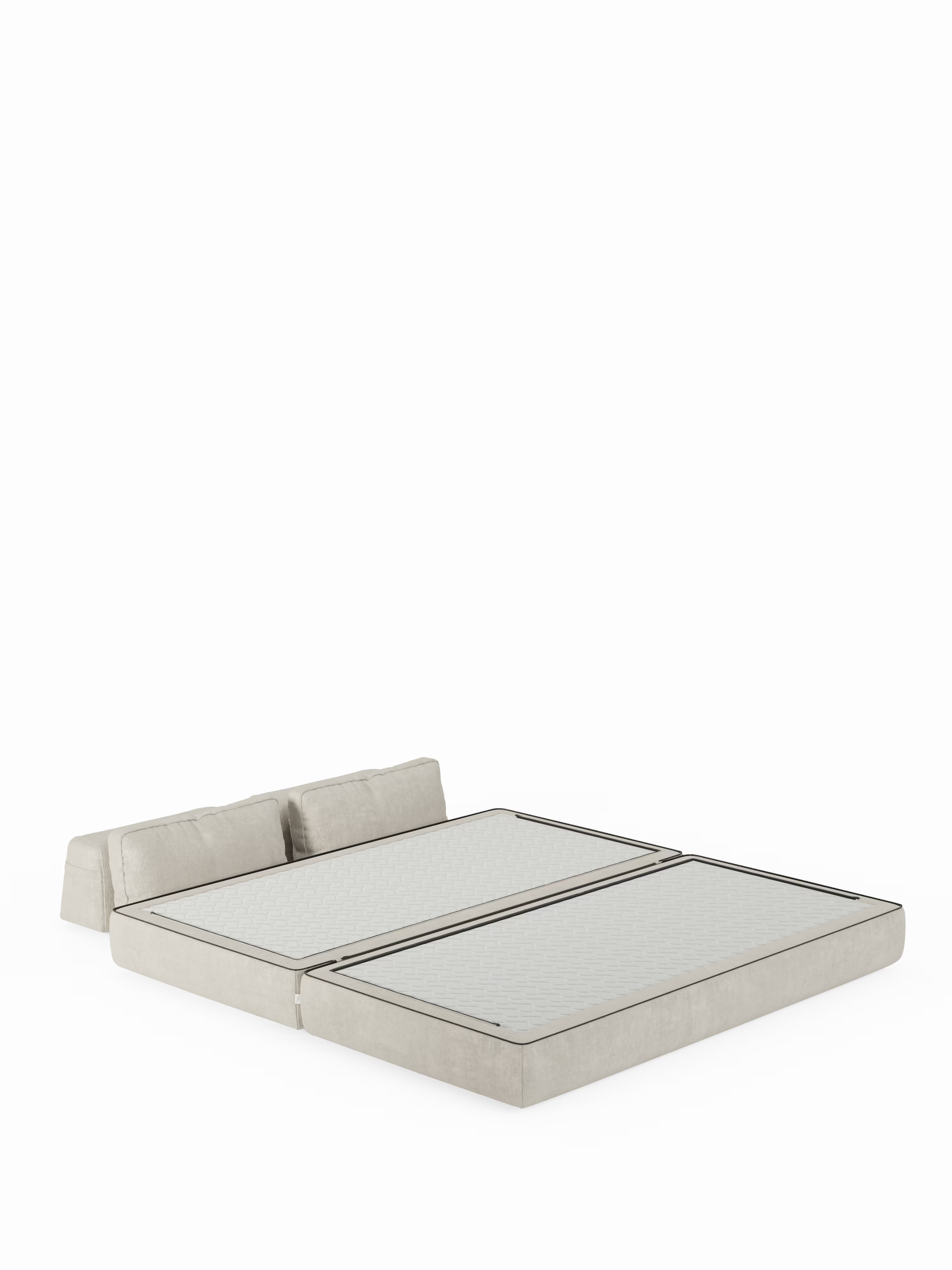 Rift Divano letto matrimoniale 3 posti moderno in tessuto smacchiabile – materasso 22 cm memory e schienali mobili