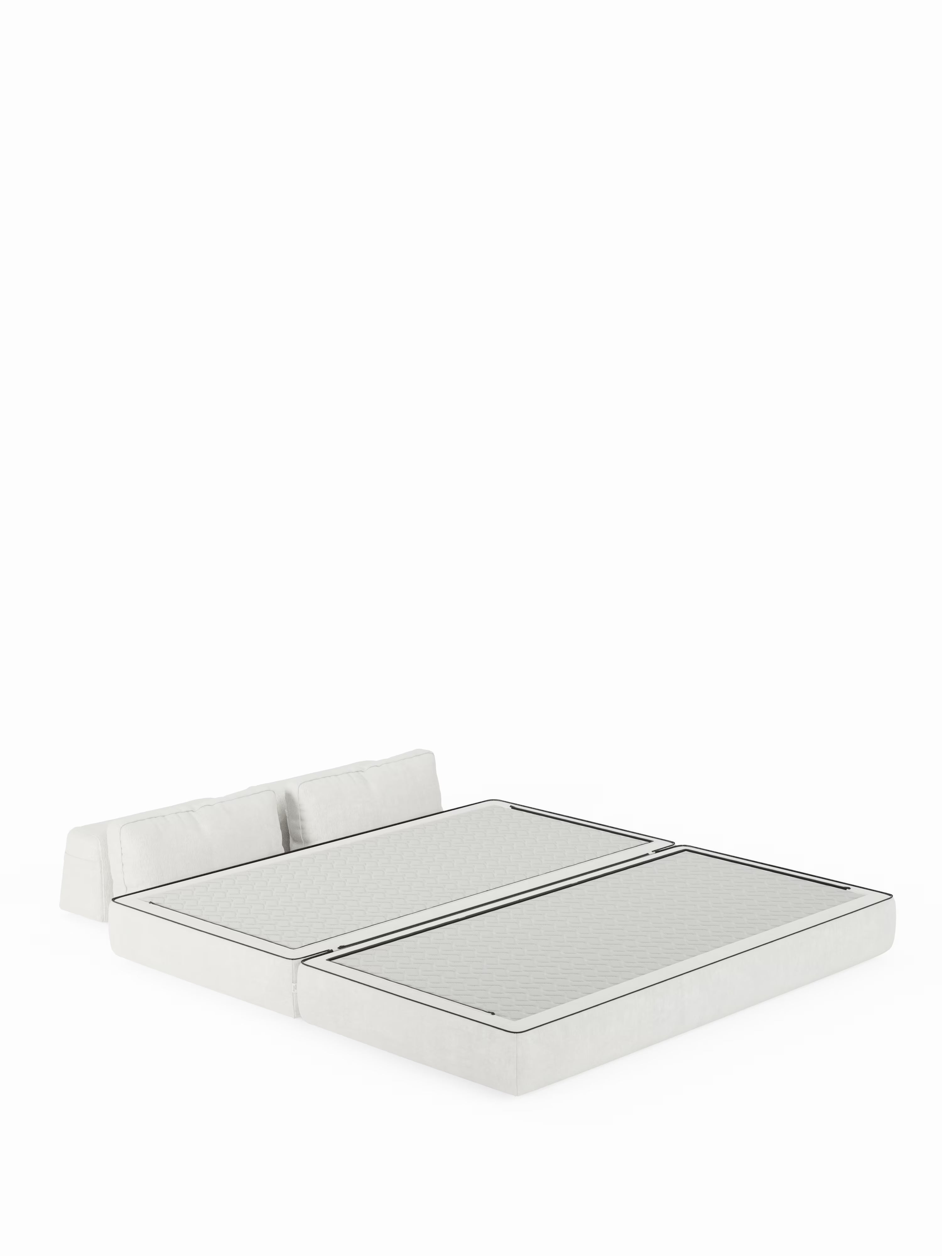 Rift Divano letto matrimoniale 3 posti moderno in tessuto smacchiabile – materasso 22 cm memory e schienali mobili