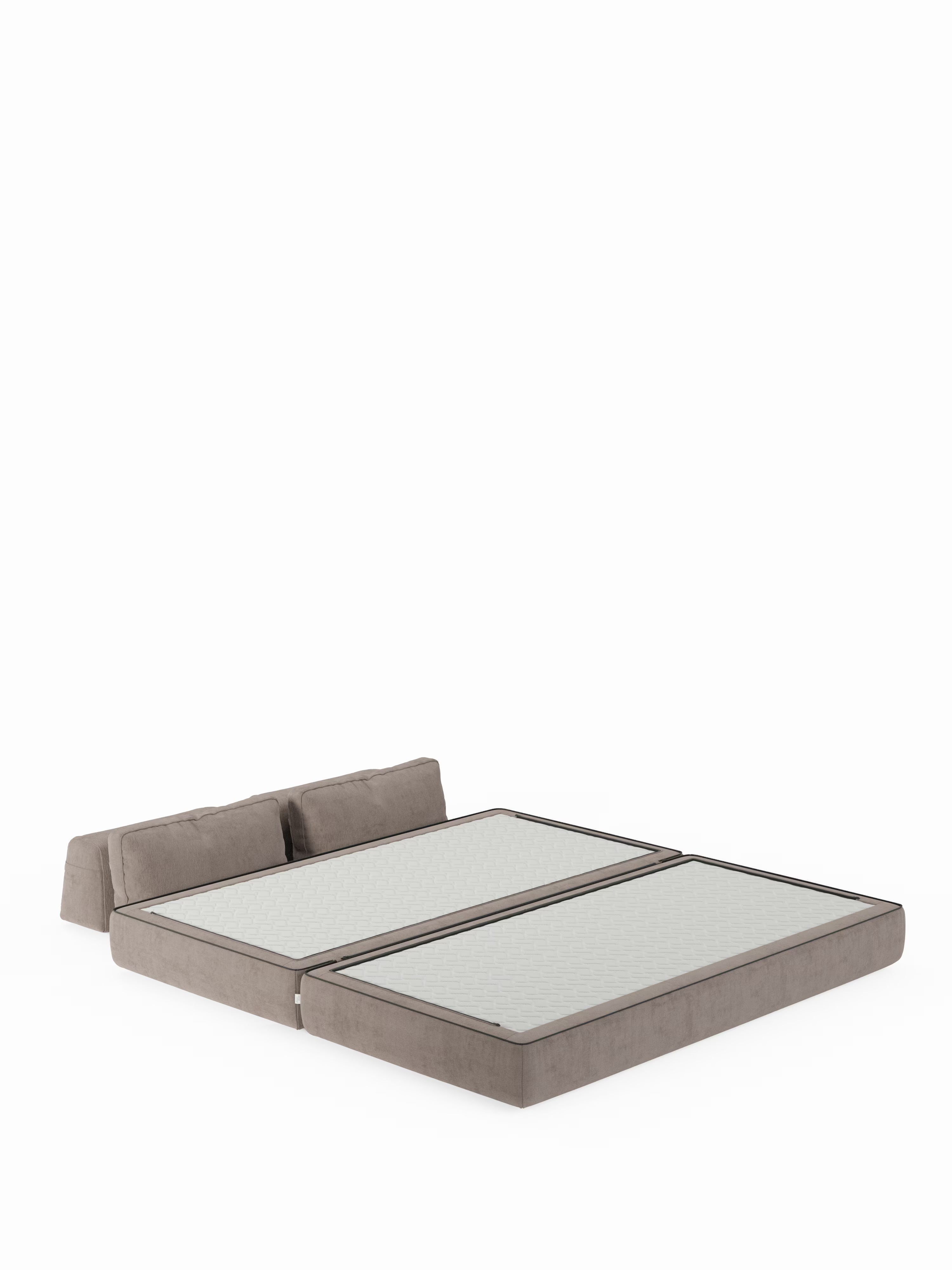 Rift Divano letto matrimoniale 3 posti moderno in tessuto smacchiabile – materasso 22 cm memory e schienali mobili