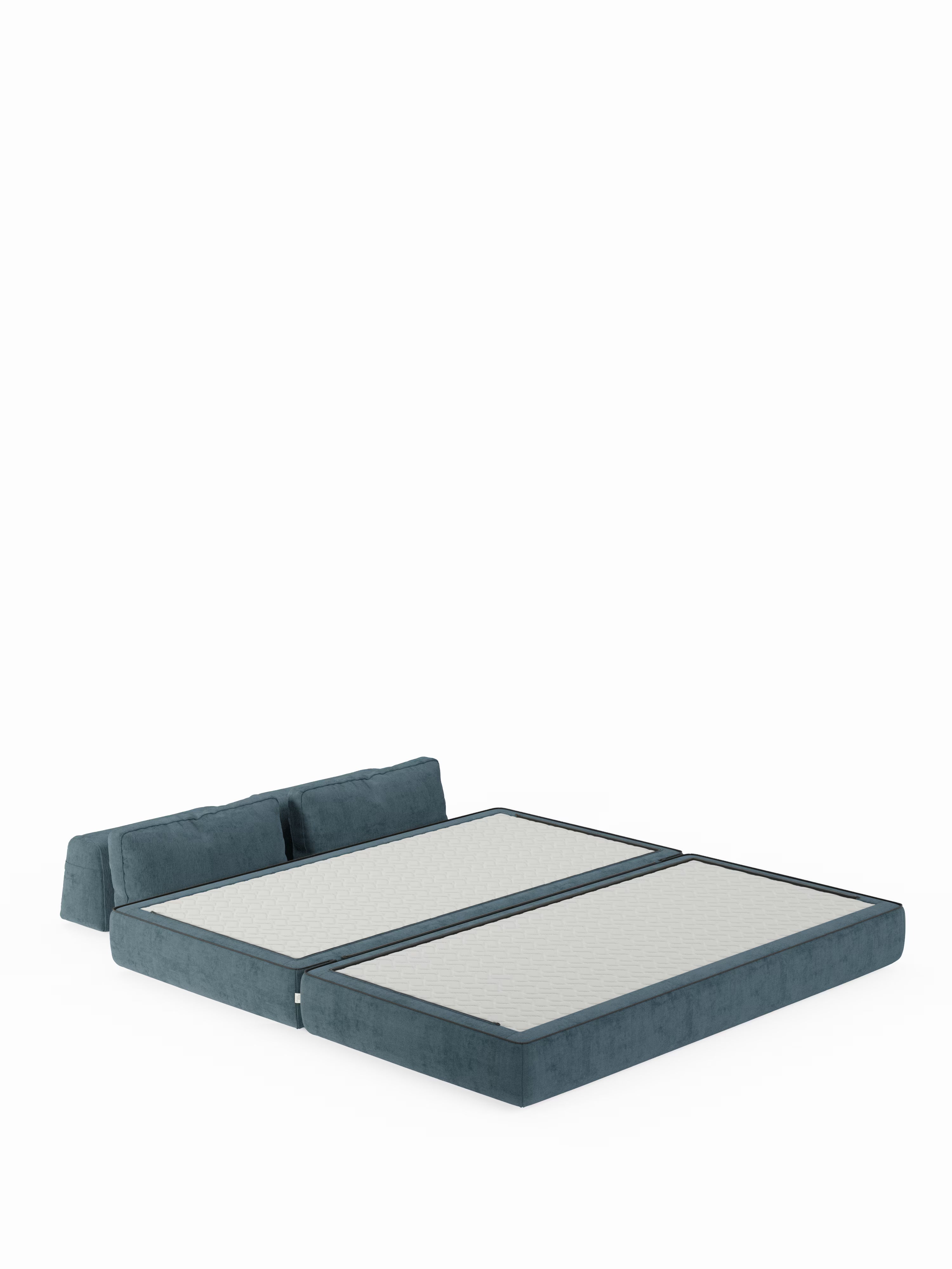 Rift Divano letto matrimoniale 3 posti moderno in tessuto smacchiabile – materasso 22 cm memory e schienali mobili