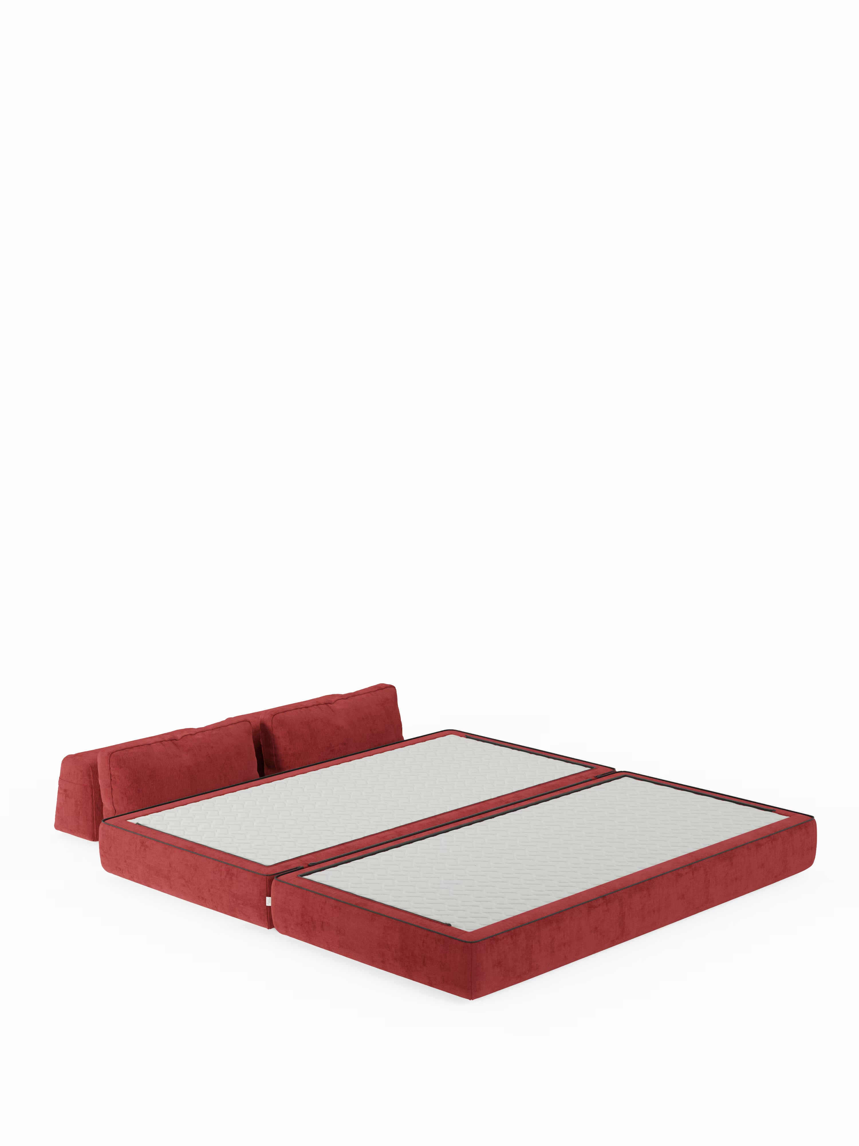 Rift Divano letto matrimoniale 3 posti moderno in tessuto smacchiabile – materasso 22 cm memory e schienali mobili