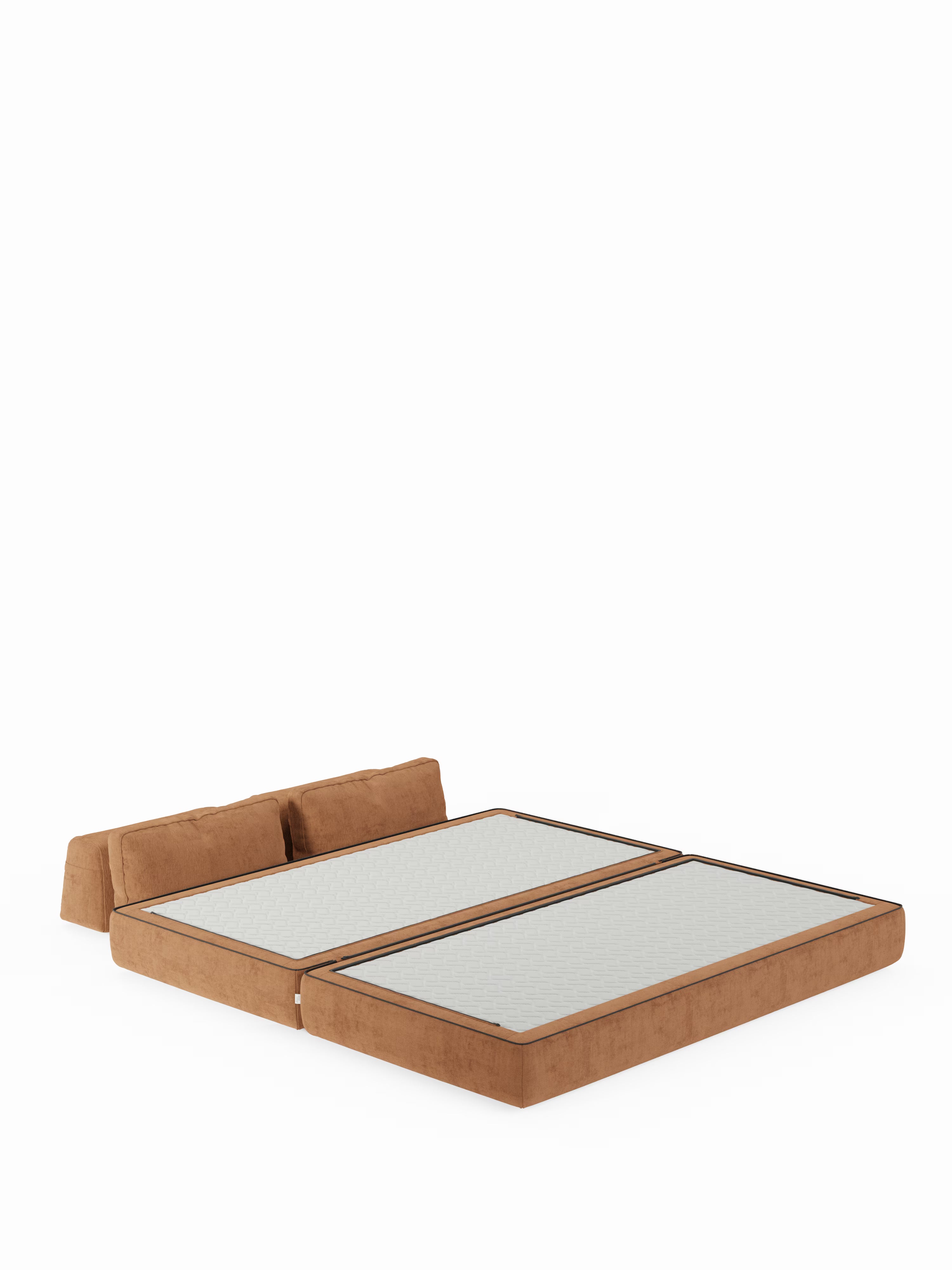 Rift Divano letto matrimoniale 3 posti moderno in tessuto smacchiabile – materasso 22 cm memory e schienali mobili