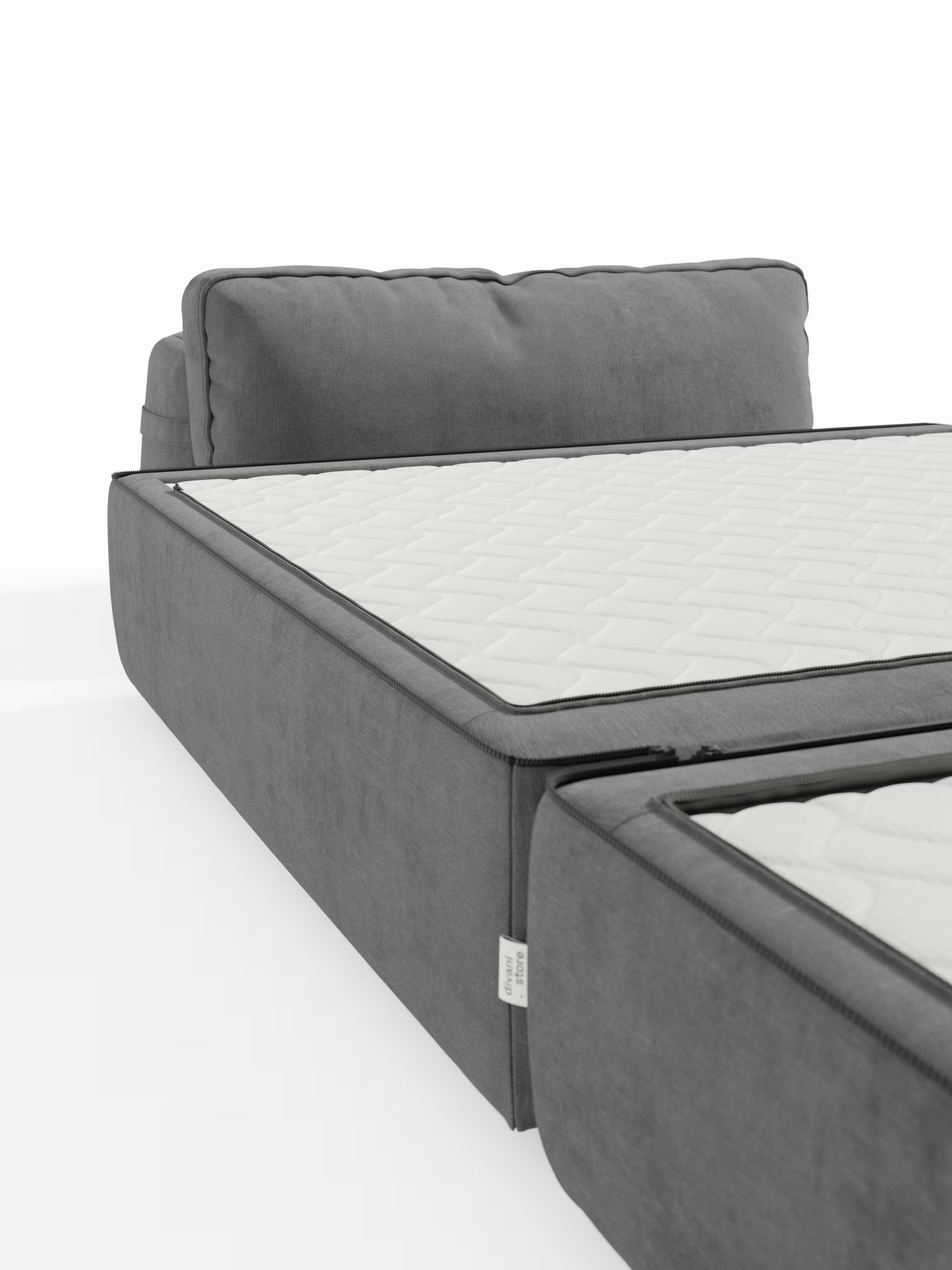 Rift Poltrona letto moderna in tessuto smacchiabile – materasso 22 cm con memory e schienale mobile