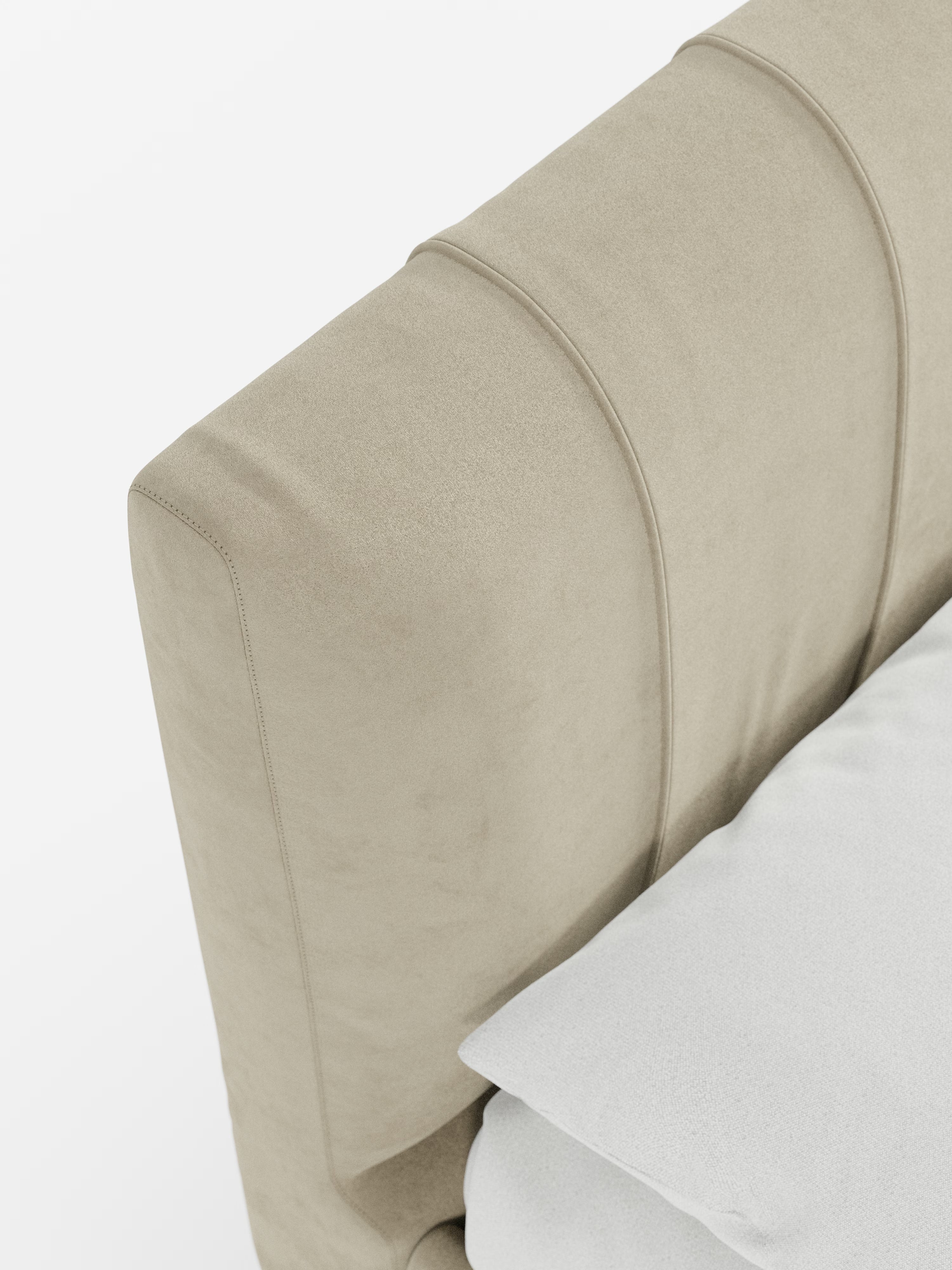 Bogart Modern double storage bed in stain-resistant microfiber, removable cover, and spacious compartment
