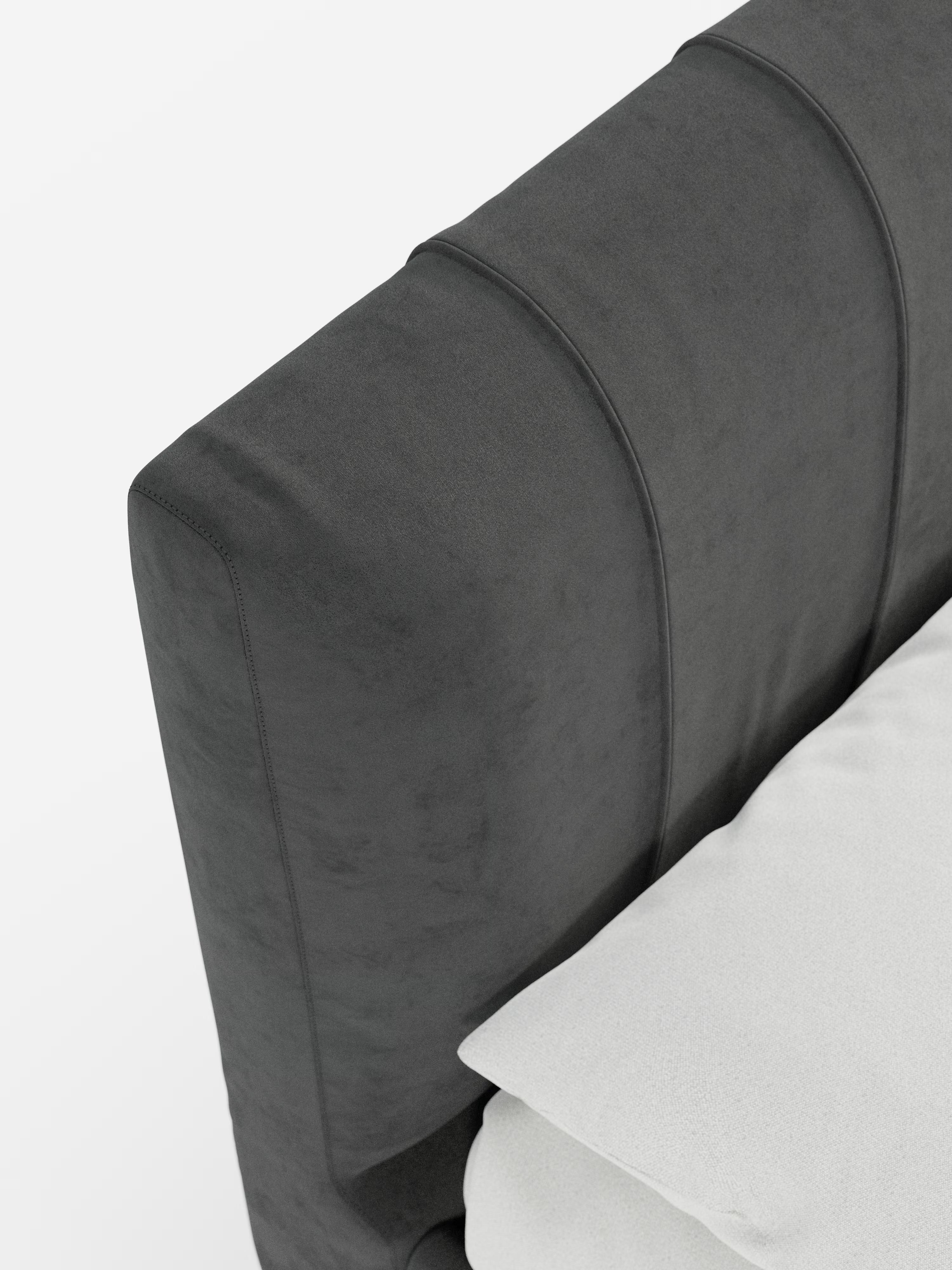 Bogart Modern double storage bed in stain-resistant microfiber, removable cover, and spacious compartment