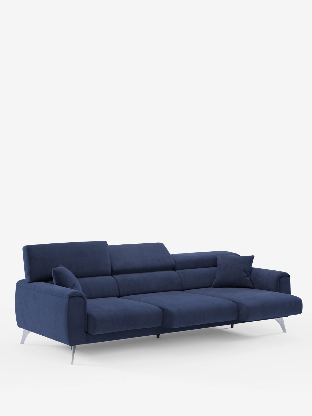 Caravaggio Sofa für 4 Personen mit drei ausziehbaren Sitzen und verstellbaren Kopfstützen aus fleckenabweisendem Stoff