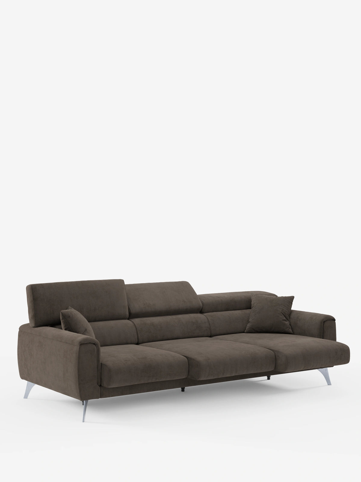 Caravaggio Sofa für 4 Personen mit drei ausziehbaren Sitzen und verstellbaren Kopfstützen aus fleckenabweisendem Stoff