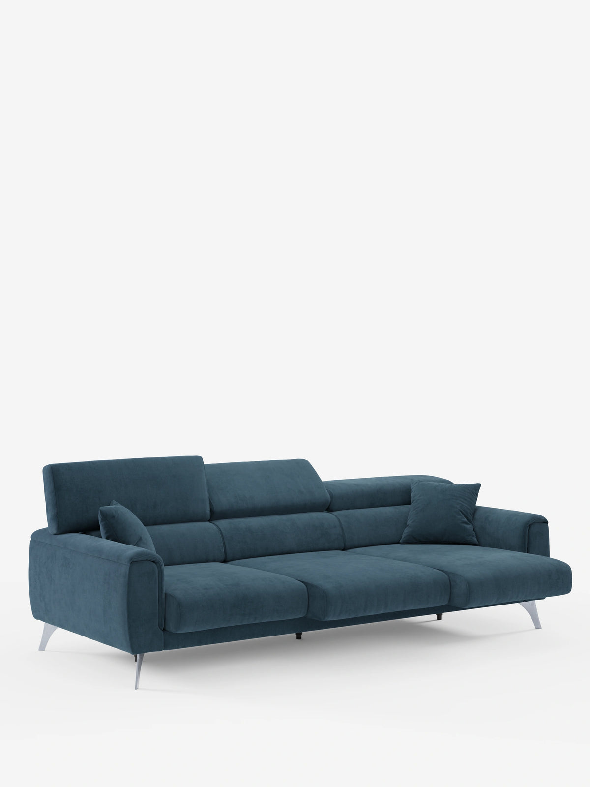 Caravaggio Sofa für 4 Personen mit drei ausziehbaren Sitzen und verstellbaren Kopfstützen aus fleckenabweisendem Stoff