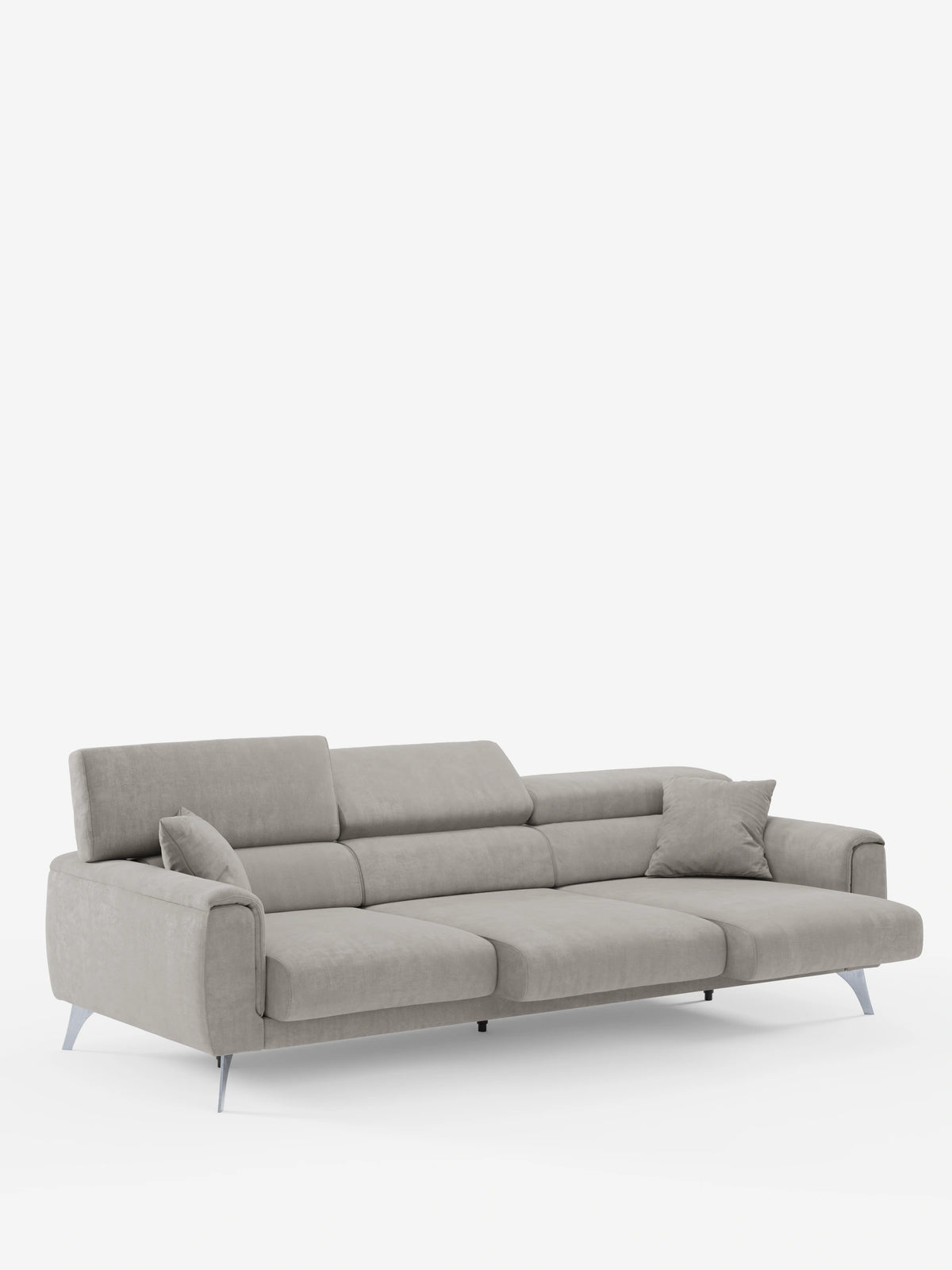 Caravaggio Sofa für 4 Personen mit drei ausziehbaren Sitzen und verstellbaren Kopfstützen aus fleckenabweisendem Stoff