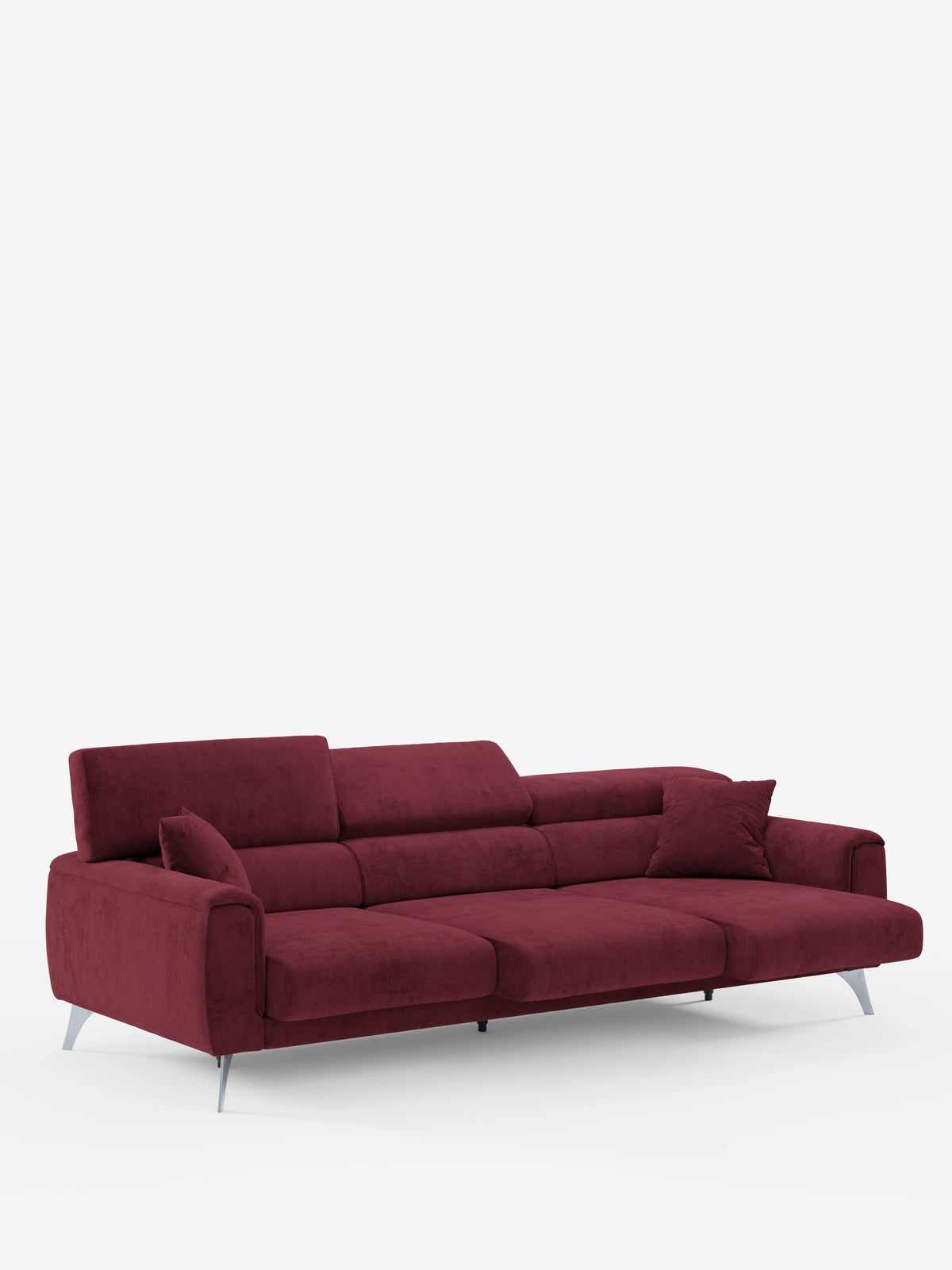 Caravaggio Sofa für 4 Personen mit drei ausziehbaren Sitzen und verstellbaren Kopfstützen aus fleckenabweisendem Stoff