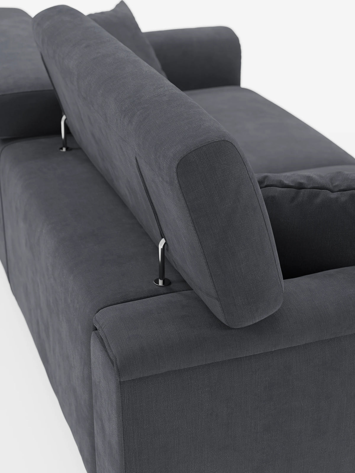 Caravaggio Sofa für 2 oder 3 Personen mit ausziehbaren Sitzen und verstellbaren Kopfstützen aus fleckenabweisendem Stoff