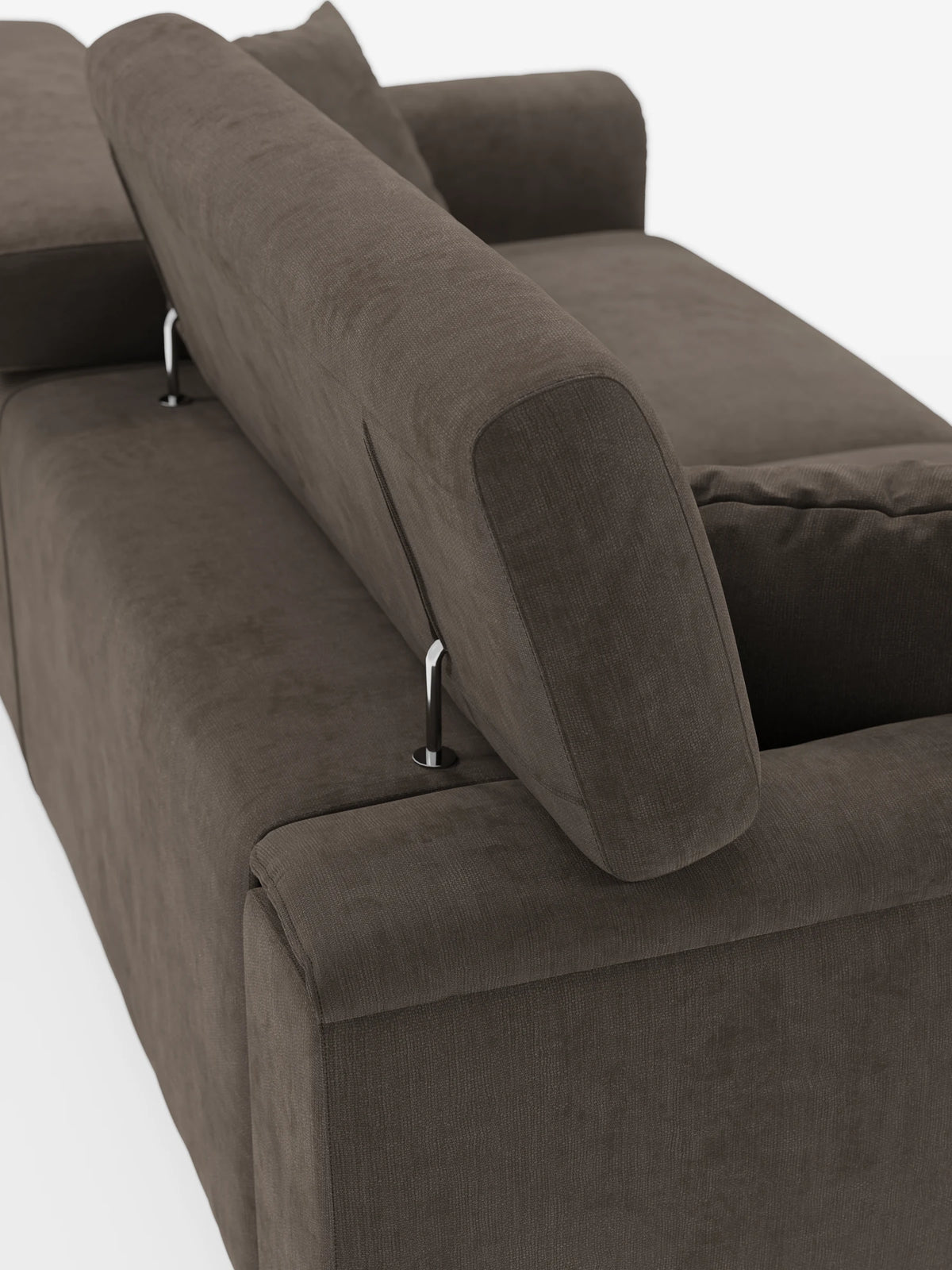 Caravaggio Sofa für 2 oder 3 Personen mit ausziehbaren Sitzen und verstellbaren Kopfstützen aus fleckenabweisendem Stoff