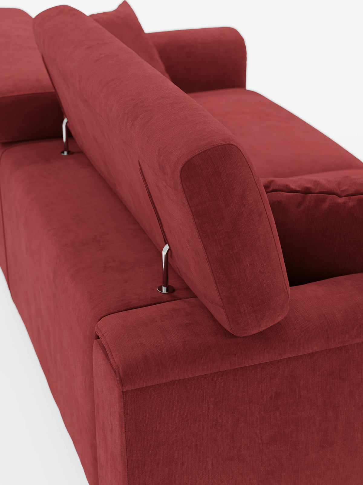 Caravaggio Sofa für 2 oder 3 Personen mit ausziehbaren Sitzen und verstellbaren Kopfstützen aus fleckenabweisendem Stoff