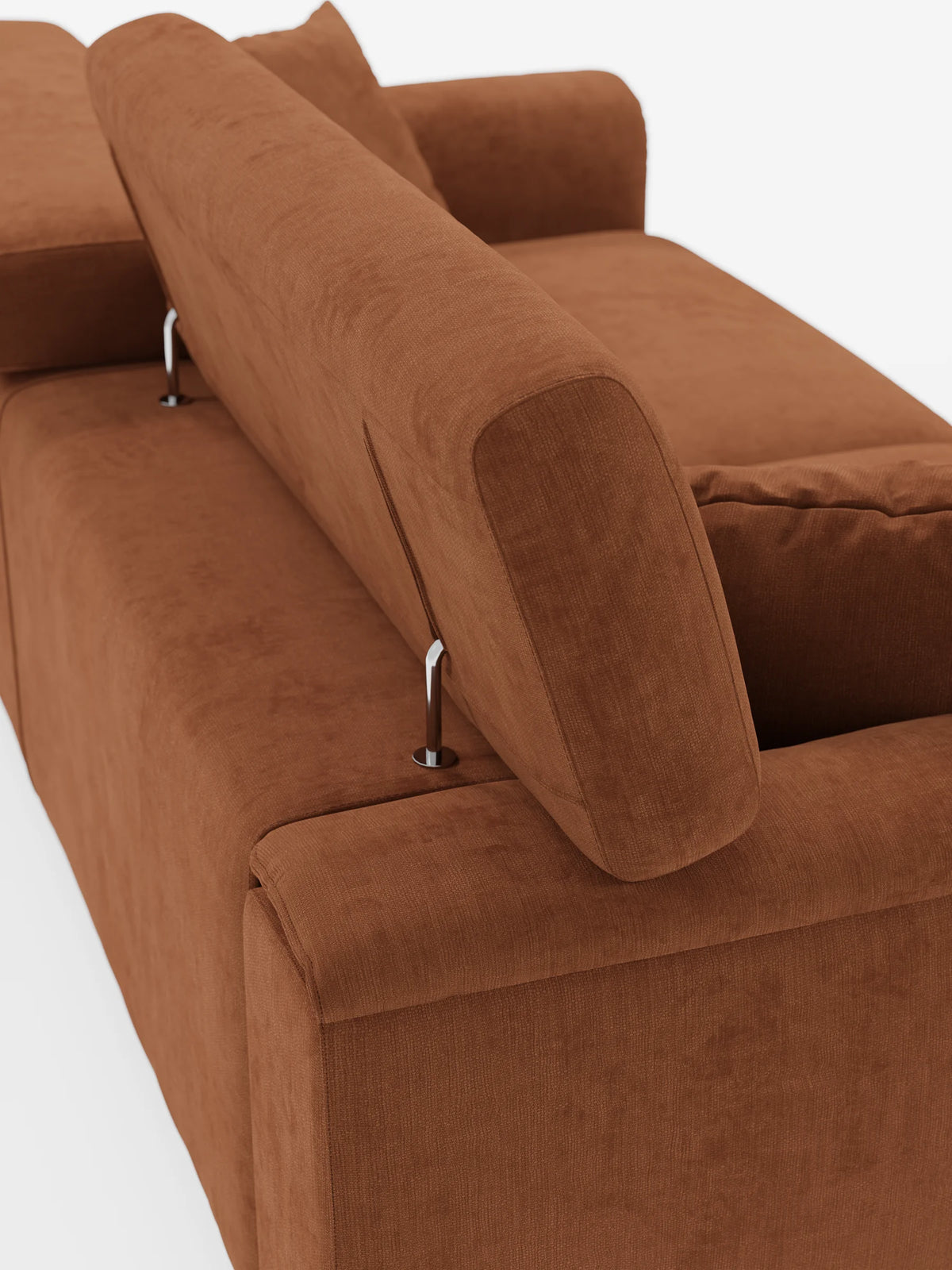 Caravaggio Sofa für 2 oder 3 Personen mit ausziehbaren Sitzen und verstellbaren Kopfstützen aus fleckenabweisendem Stoff