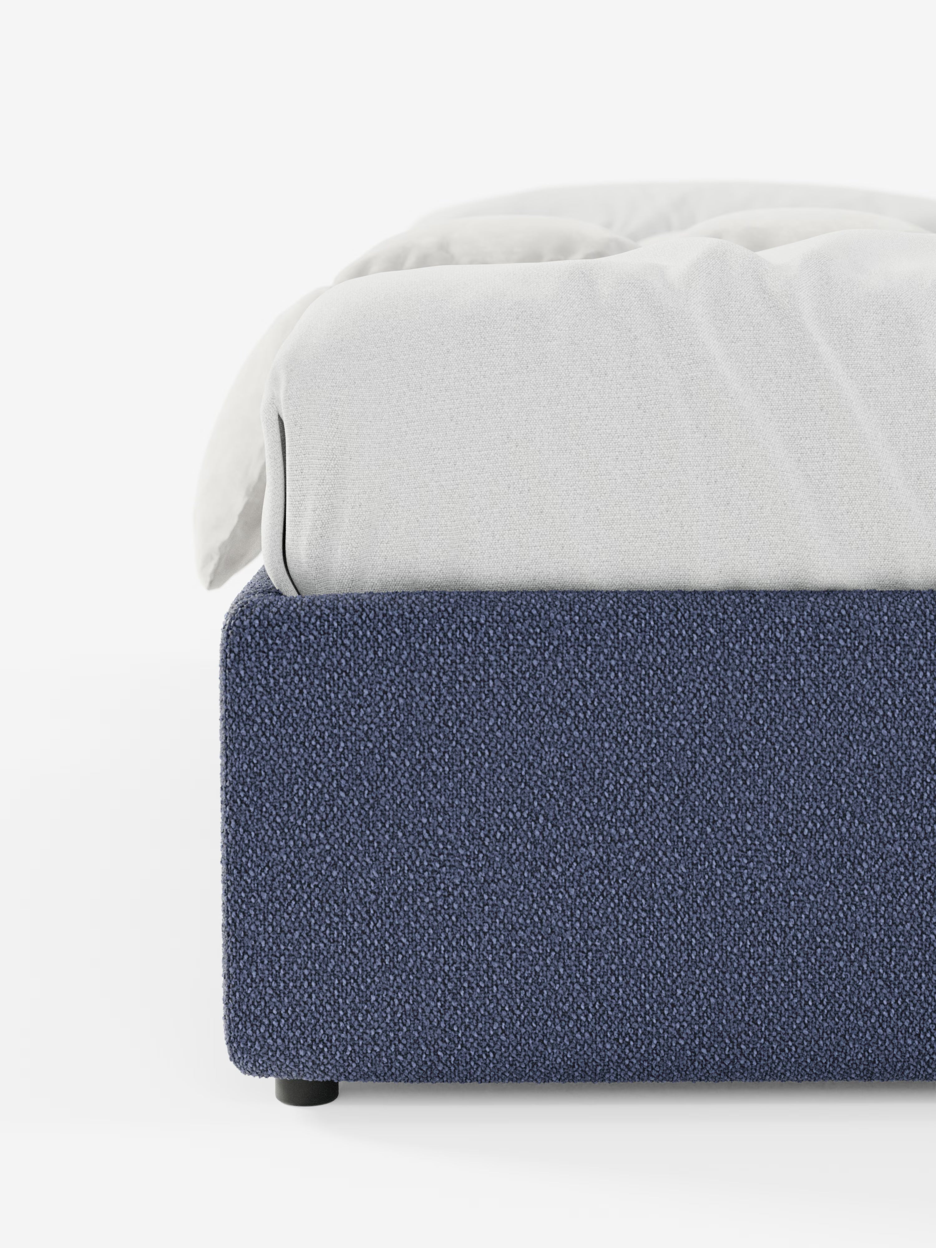 Ina Upholstered removable cover storage box spring in stain-resistant waterproof cotton-effect fabric