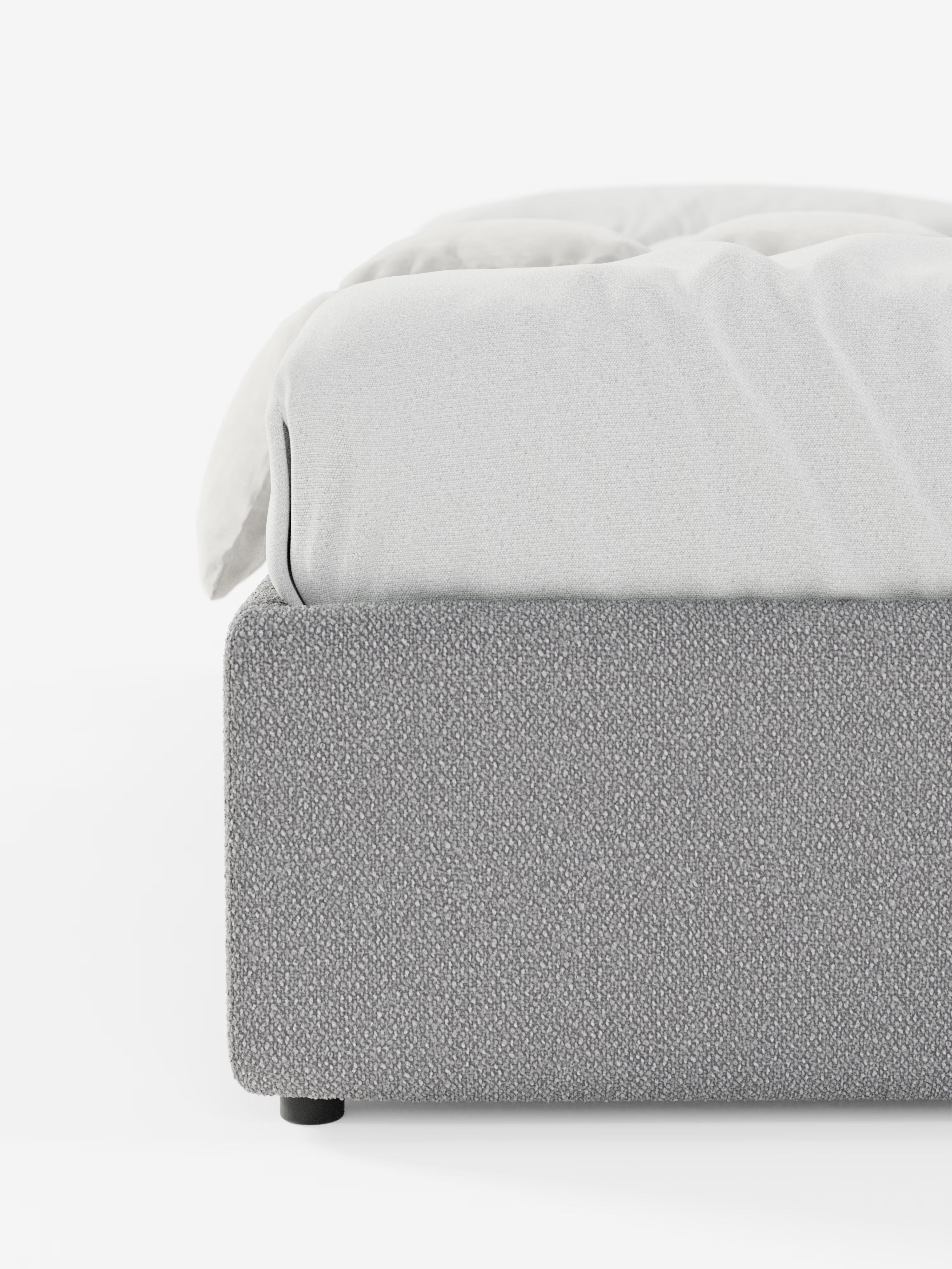 Ina Upholstered removable cover storage box spring in stain-resistant waterproof cotton-effect fabric