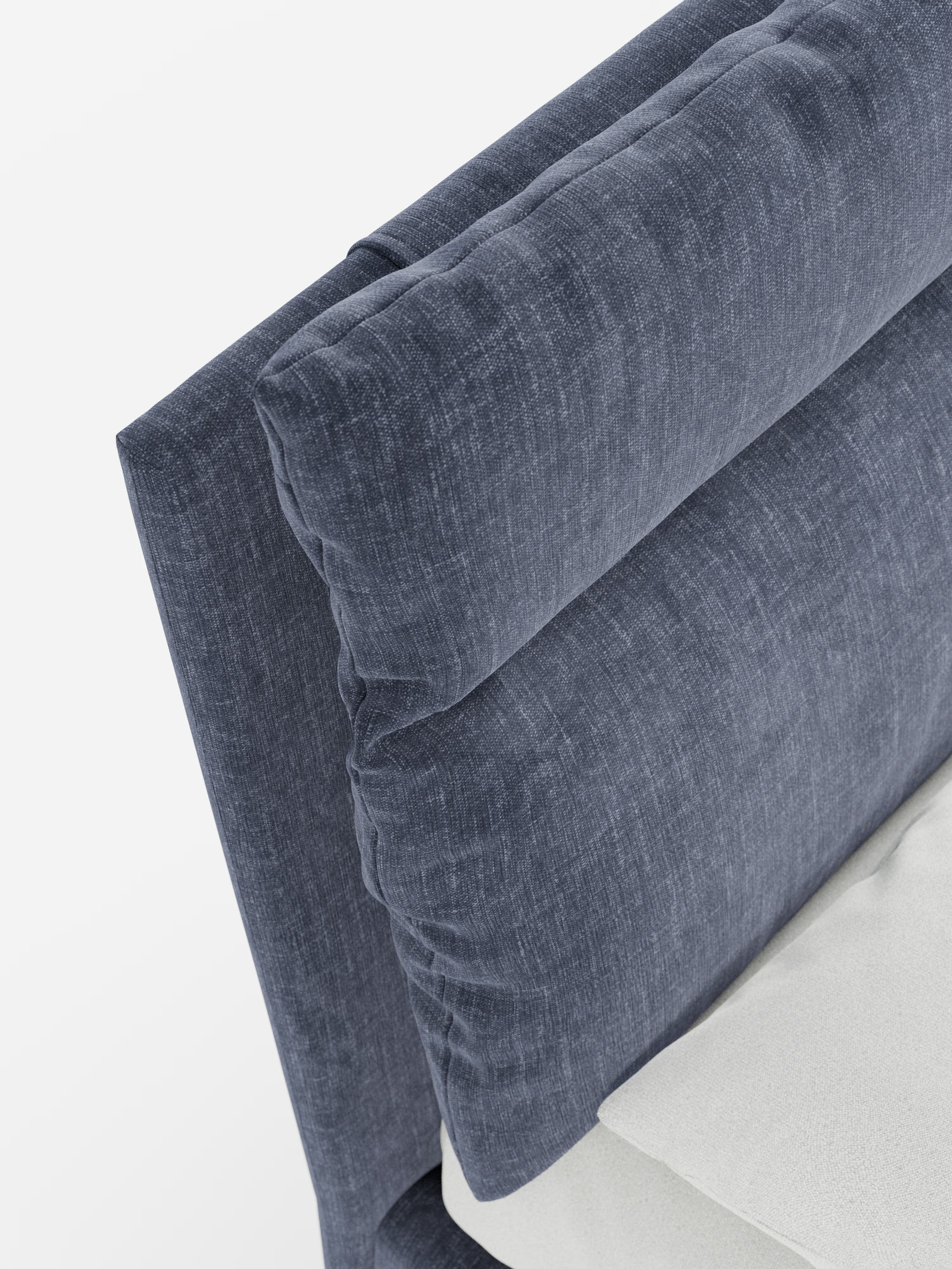 Jerry Upholstered storage bed with reclining cushions in stain-resistant chenille fabric Quick-Clean