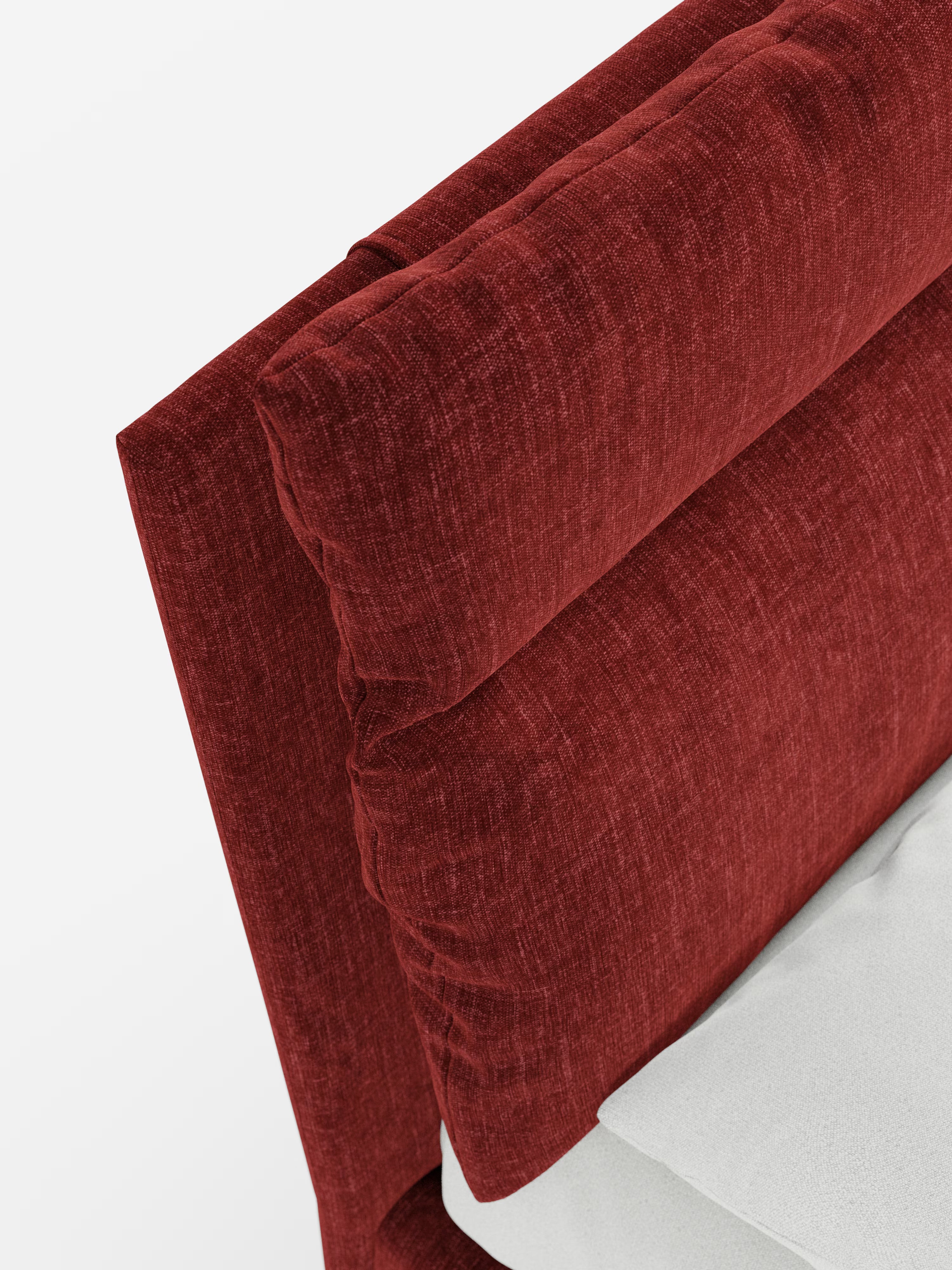 Jerry Upholstered storage bed with reclining cushions in stain-resistant chenille fabric Quick-Clean