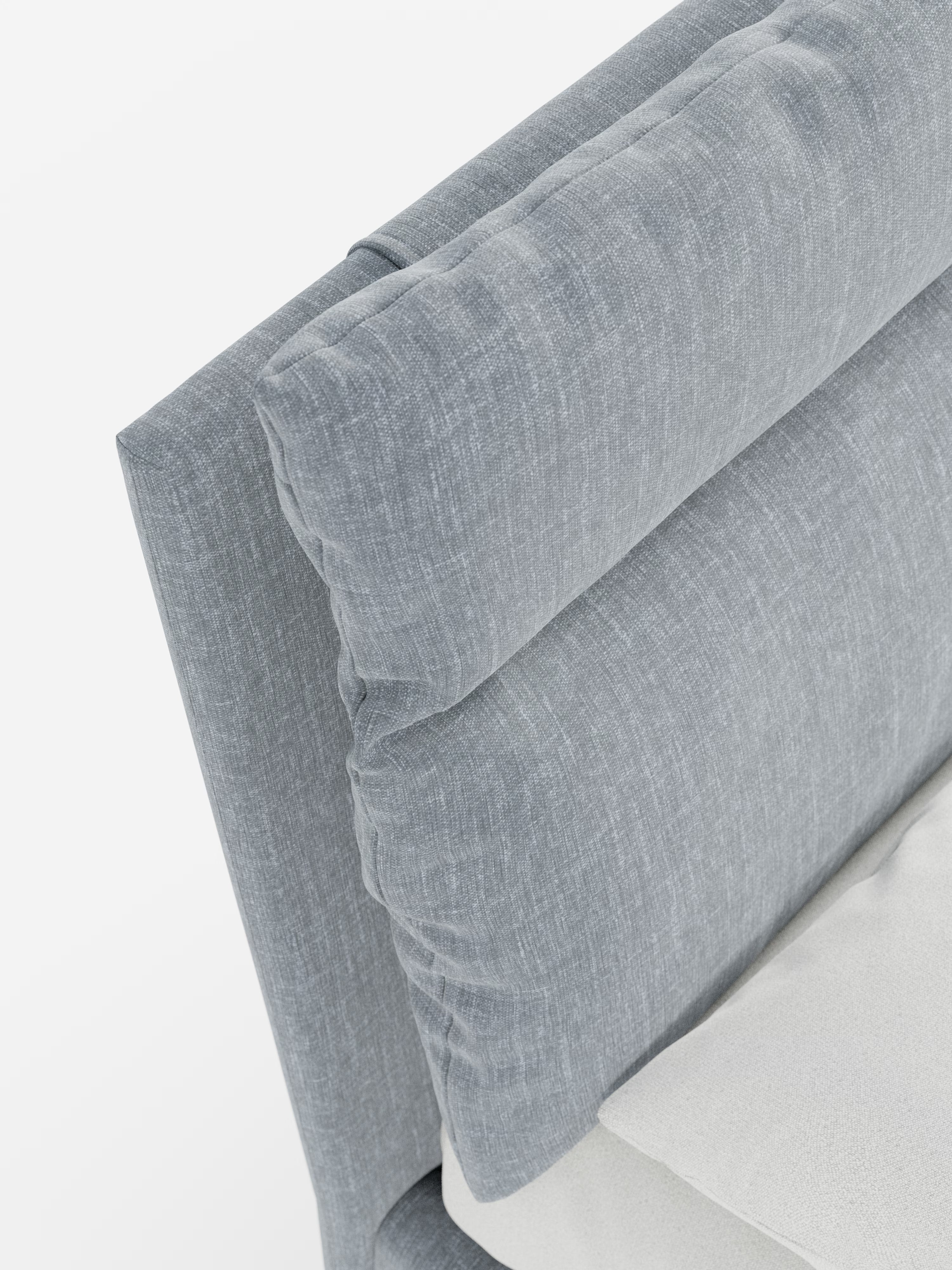 Jerry Upholstered storage bed with reclining cushions in stain-resistant chenille fabric Quick-Clean