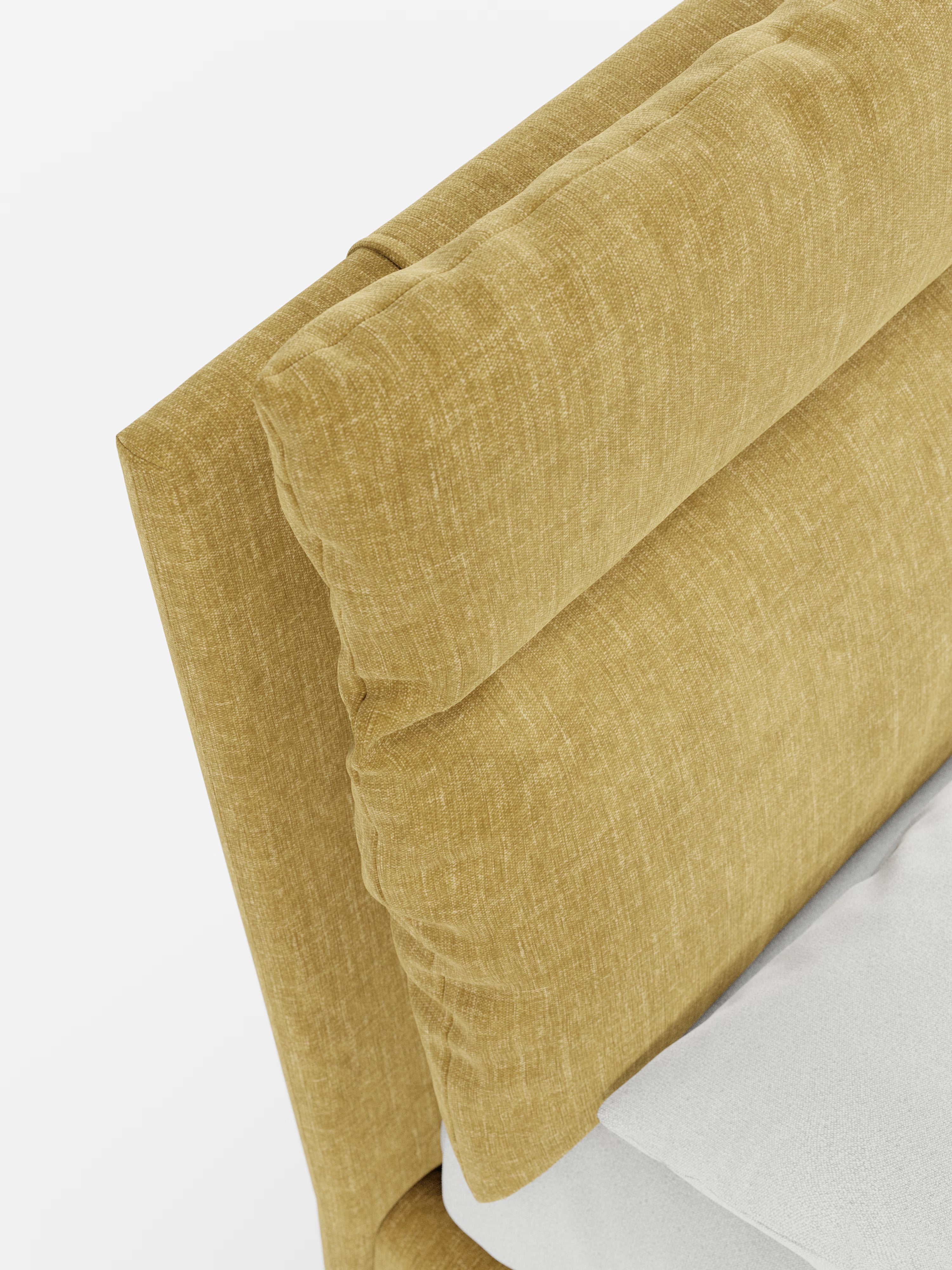 Jerry Upholstered storage bed with reclining cushions in stain-resistant chenille fabric Quick-Clean
