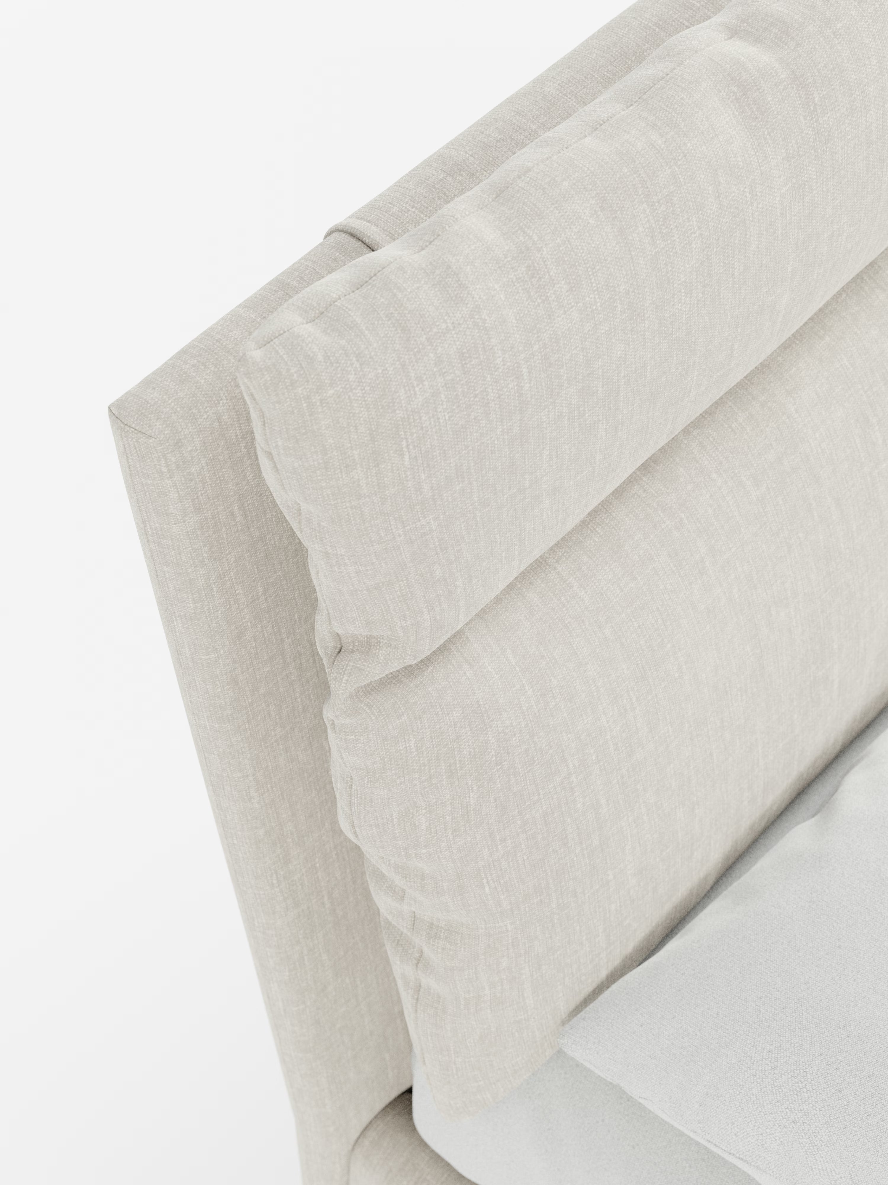Jerry Upholstered storage bed with reclining cushions in stain-resistant chenille fabric Quick-Clean